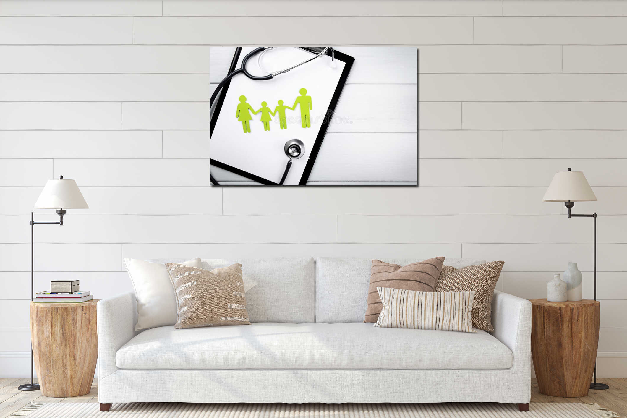 Canvas hanging interior mockup