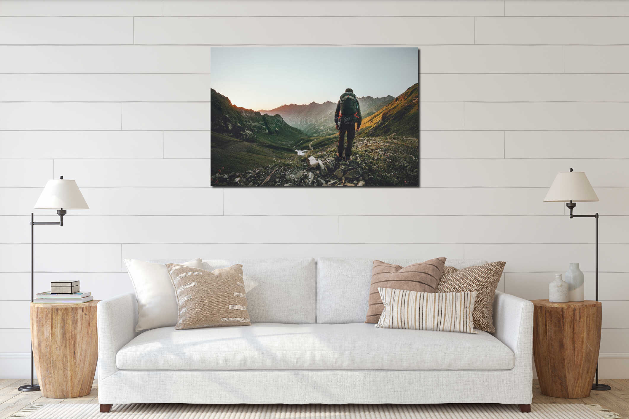 Canvas hanging interior mockup