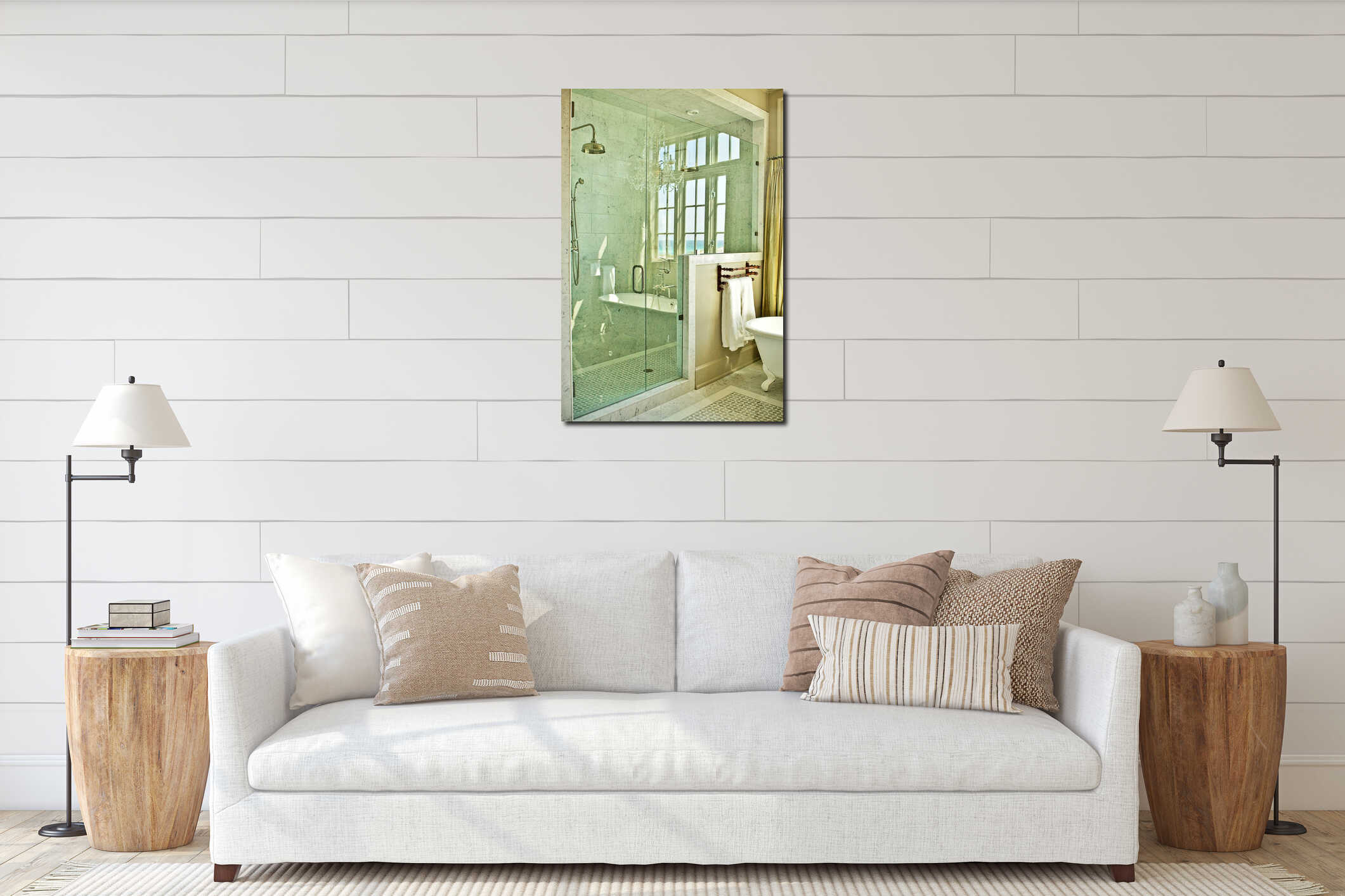 Canvas hanging interior mockup