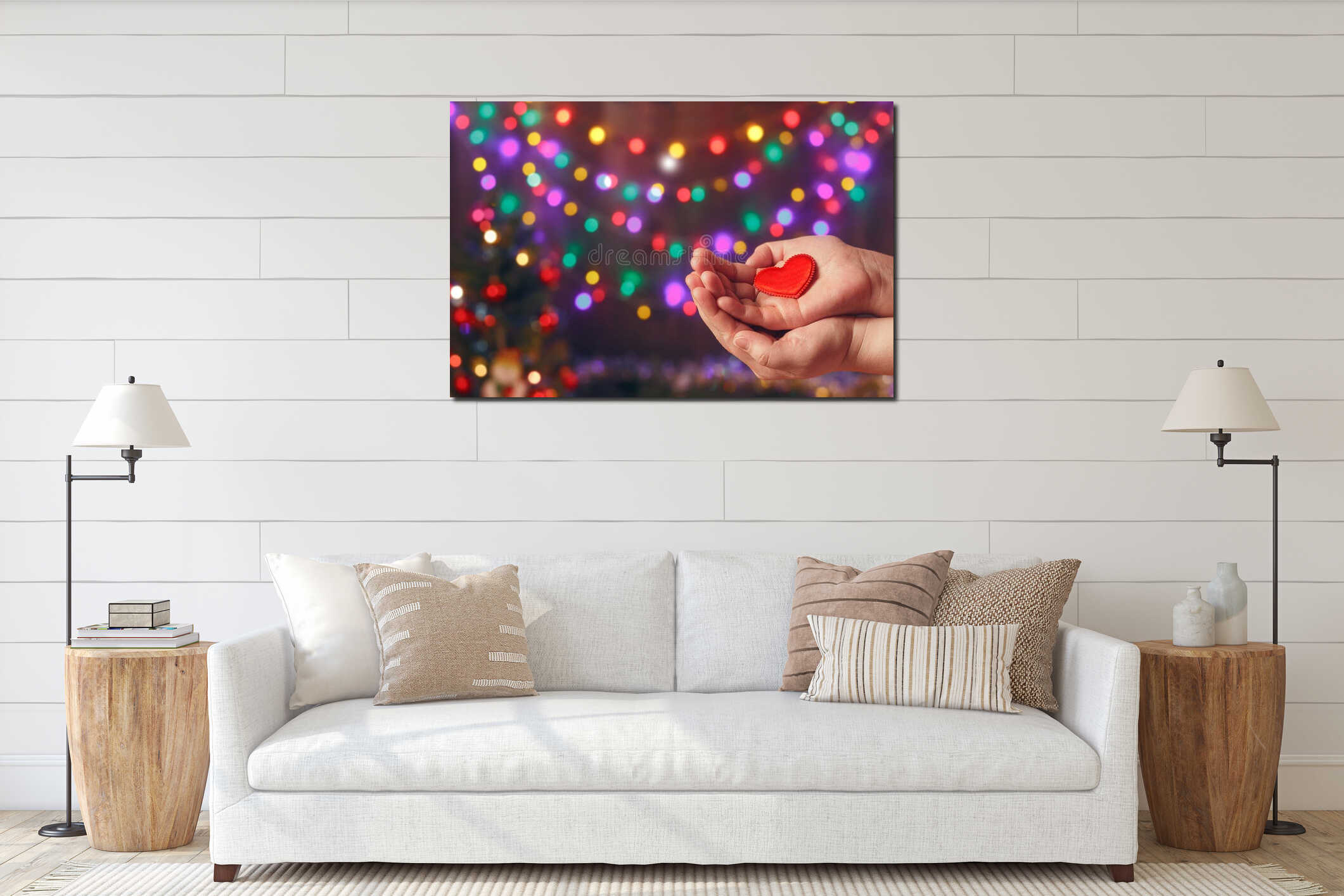 Canvas hanging interior mockup