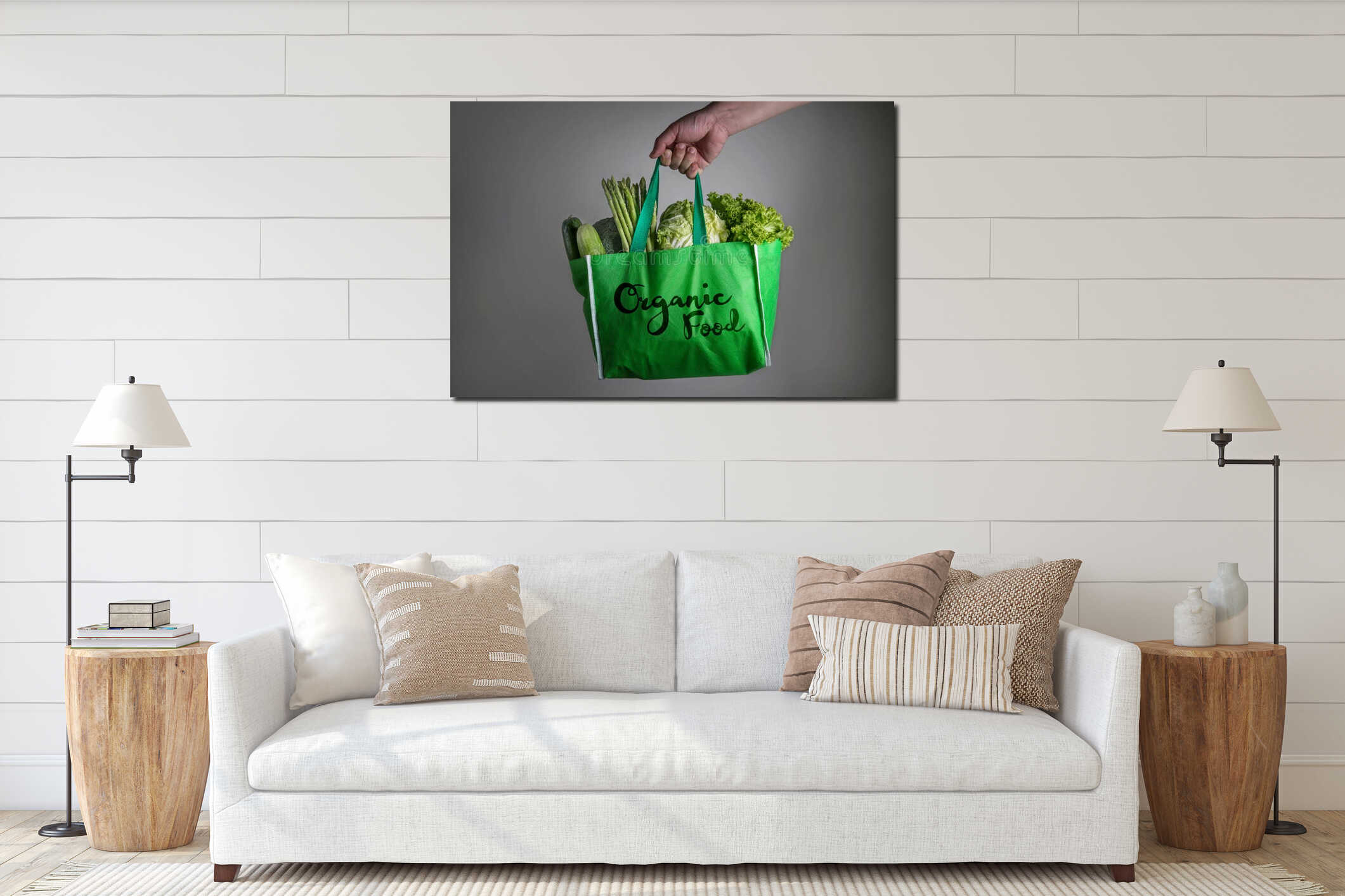 Canvas hanging interior mockup