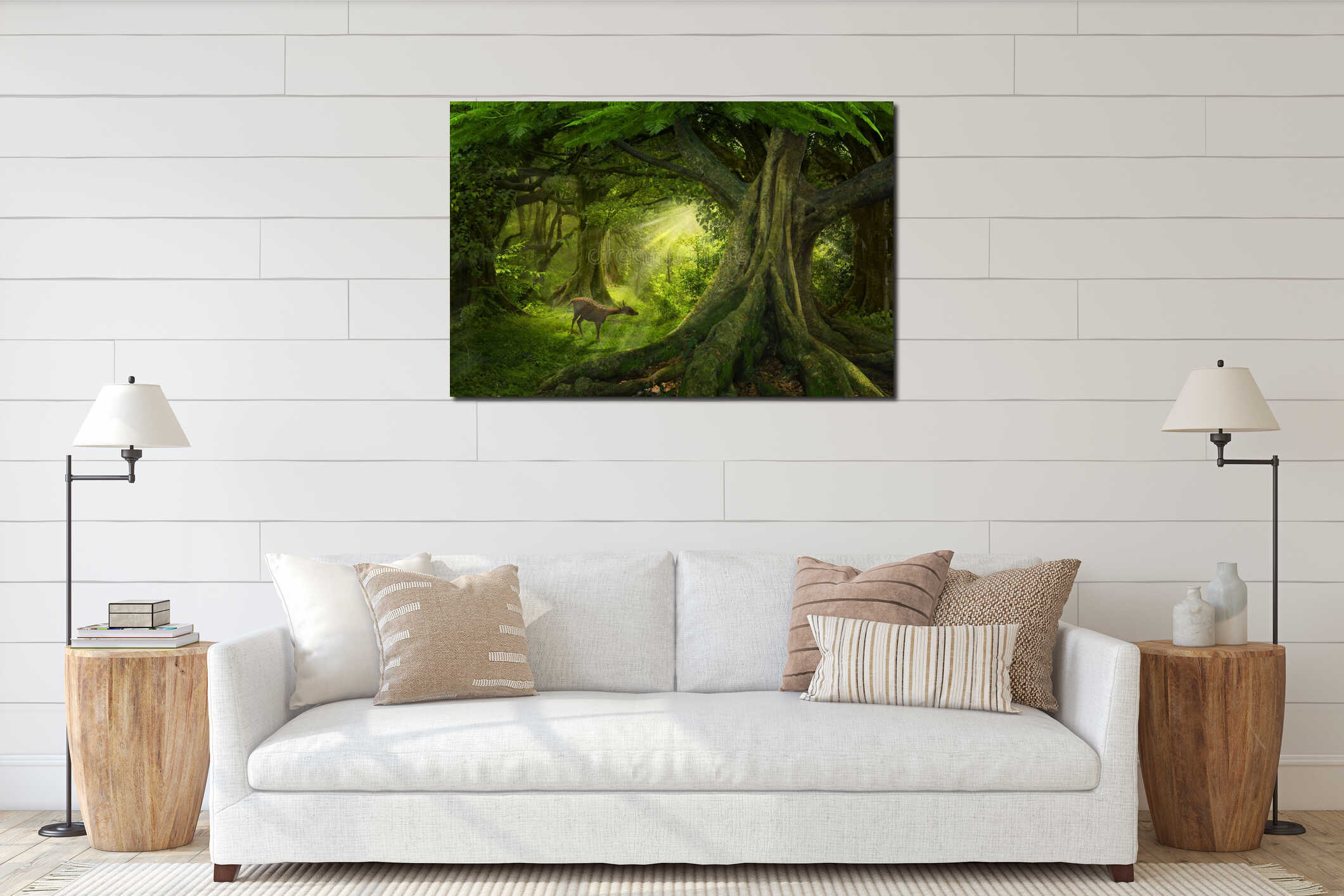Canvas hanging interior mockup