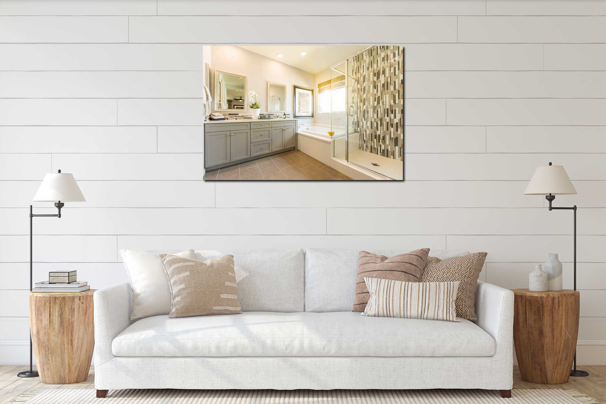 Canvas hanging interior mockup