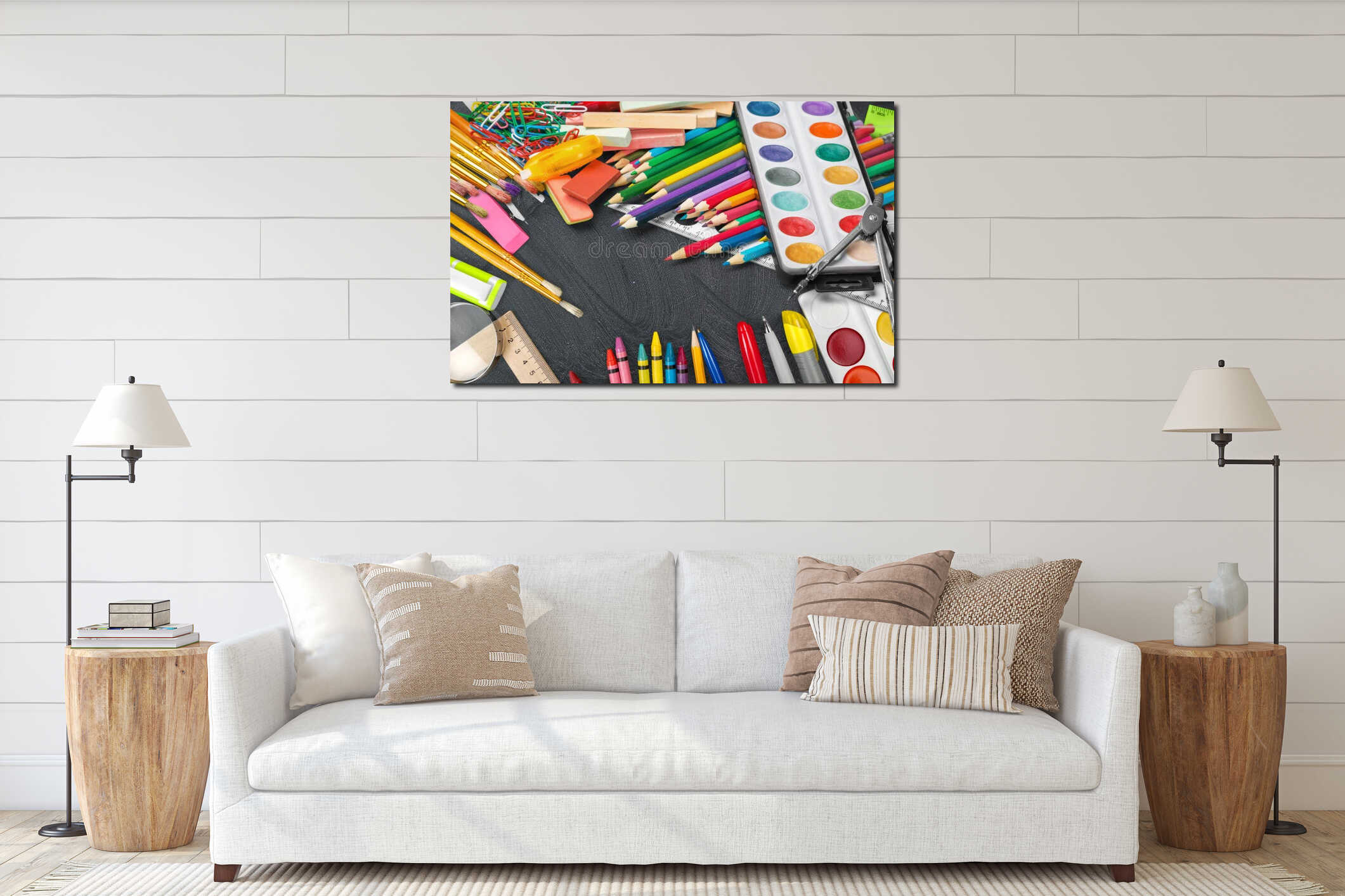 Canvas hanging interior mockup