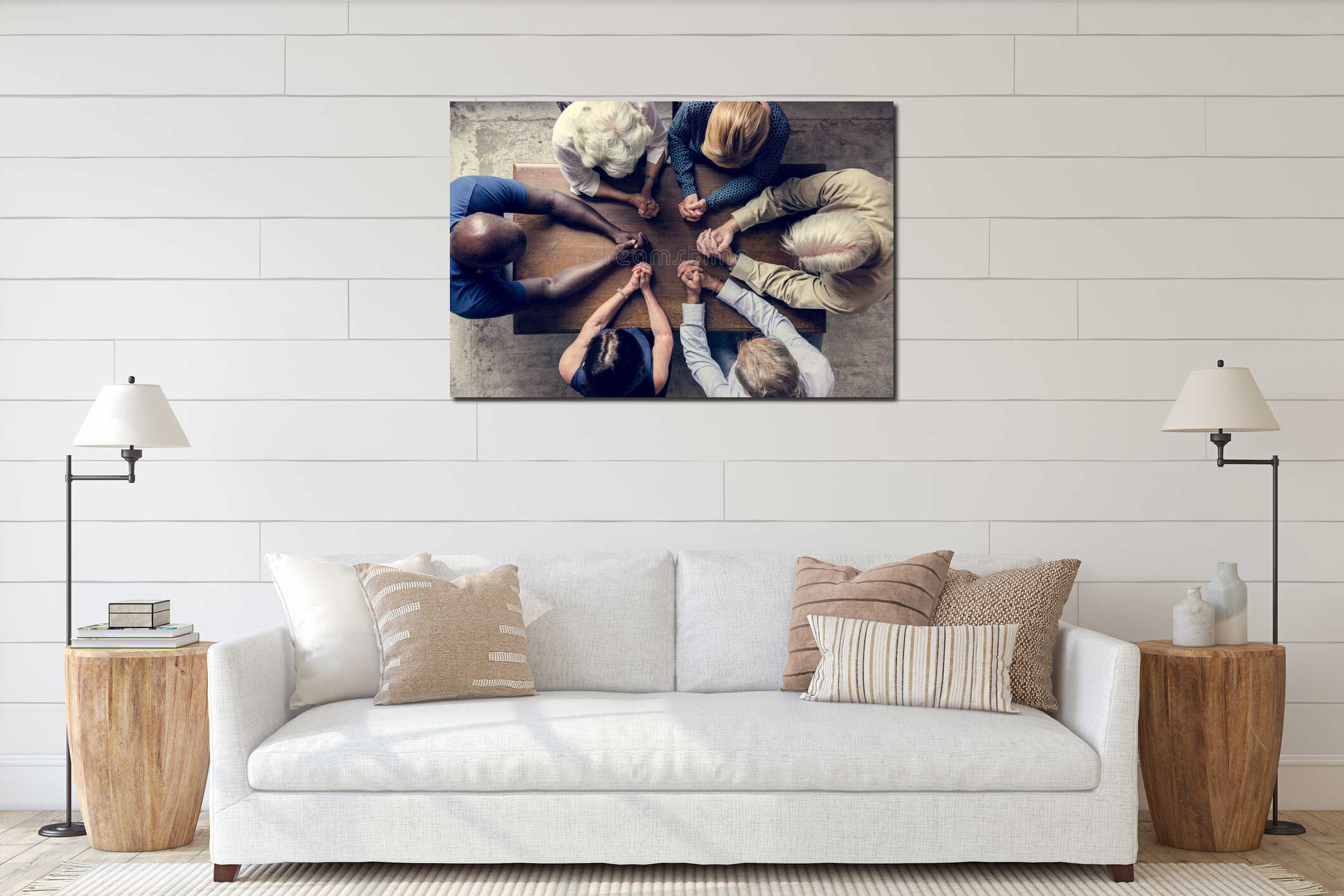 Canvas hanging interior mockup