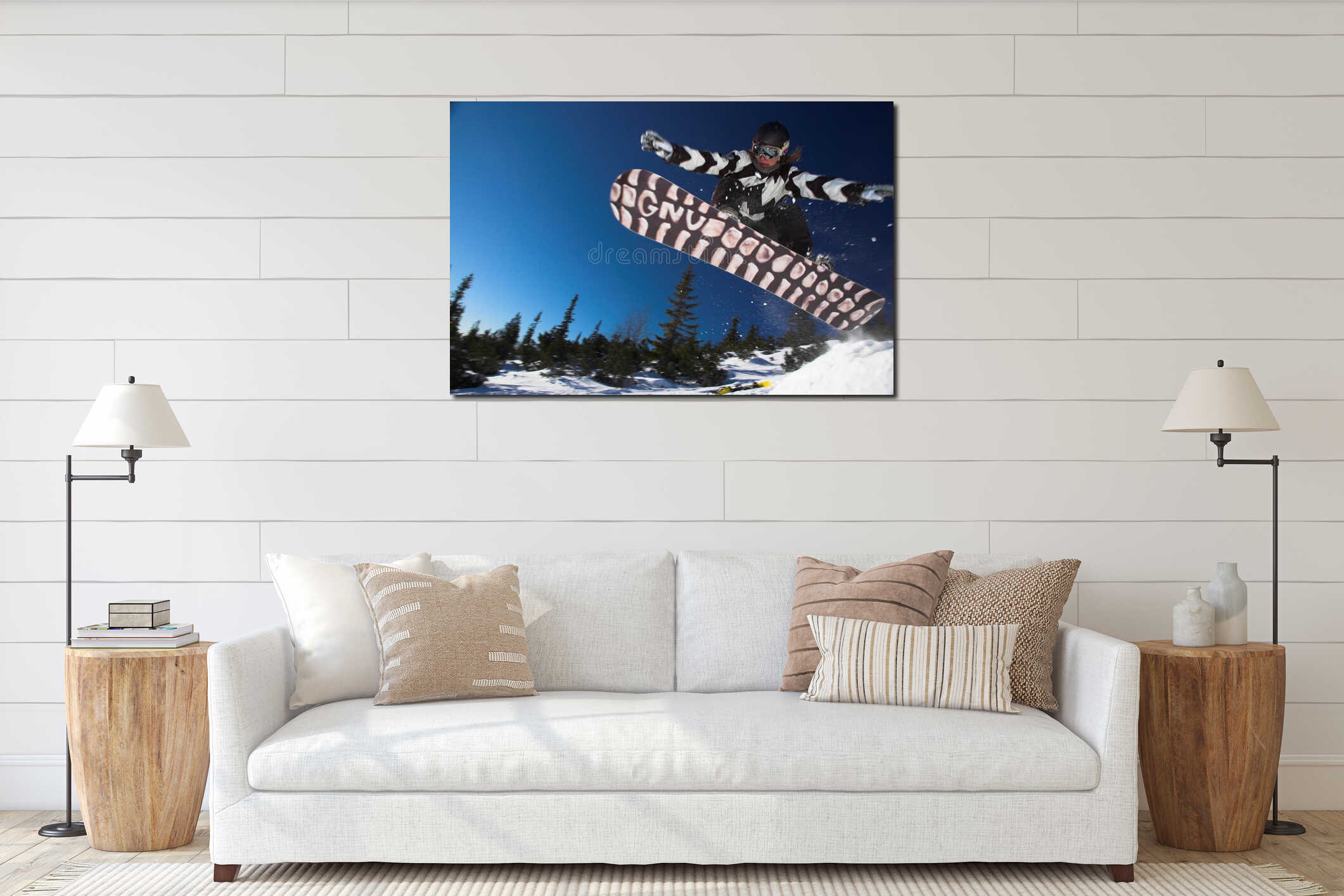 Canvas hanging interior mockup