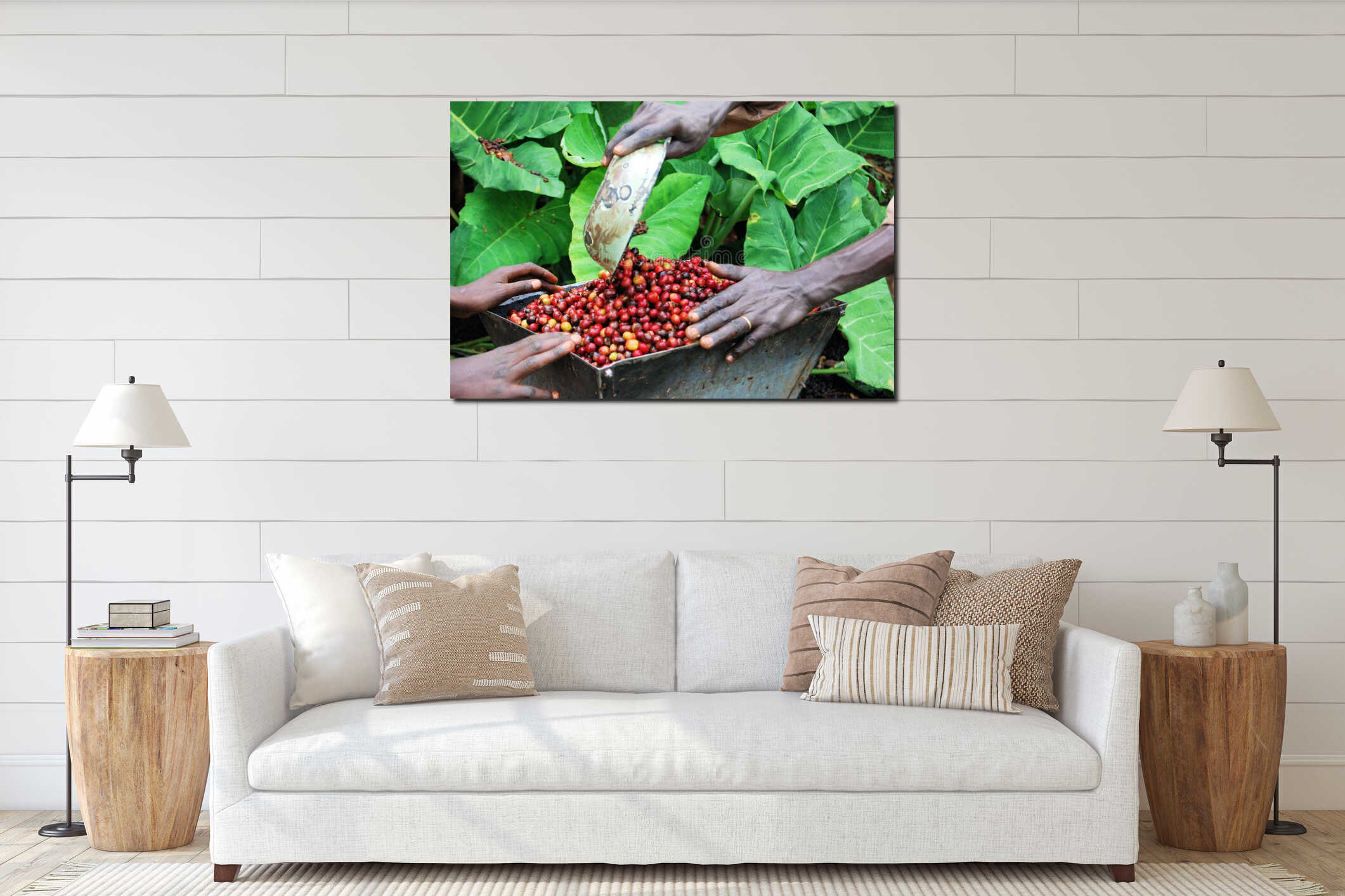 Canvas hanging interior mockup