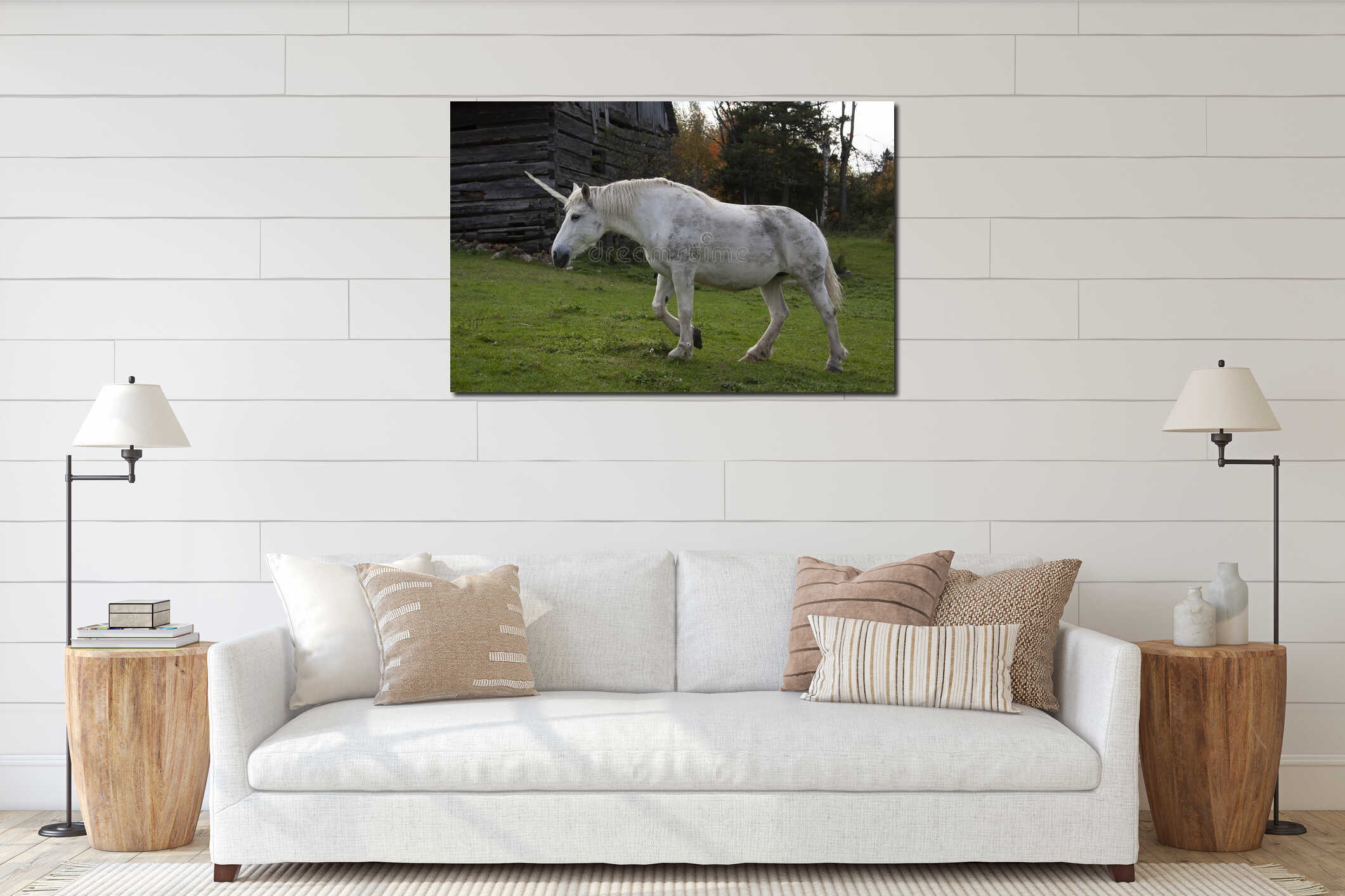 Canvas hanging interior mockup