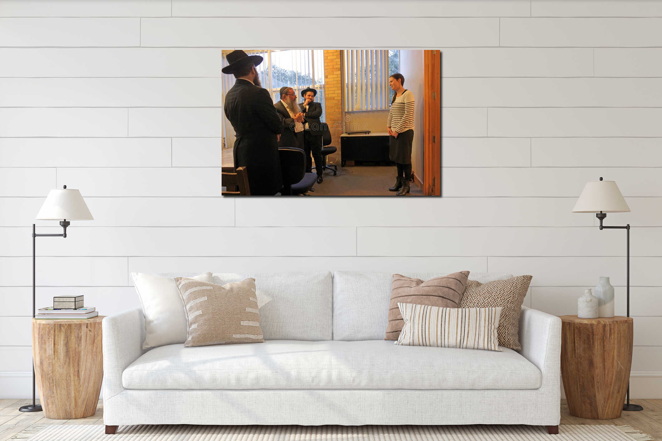 Canvas hanging interior mockup