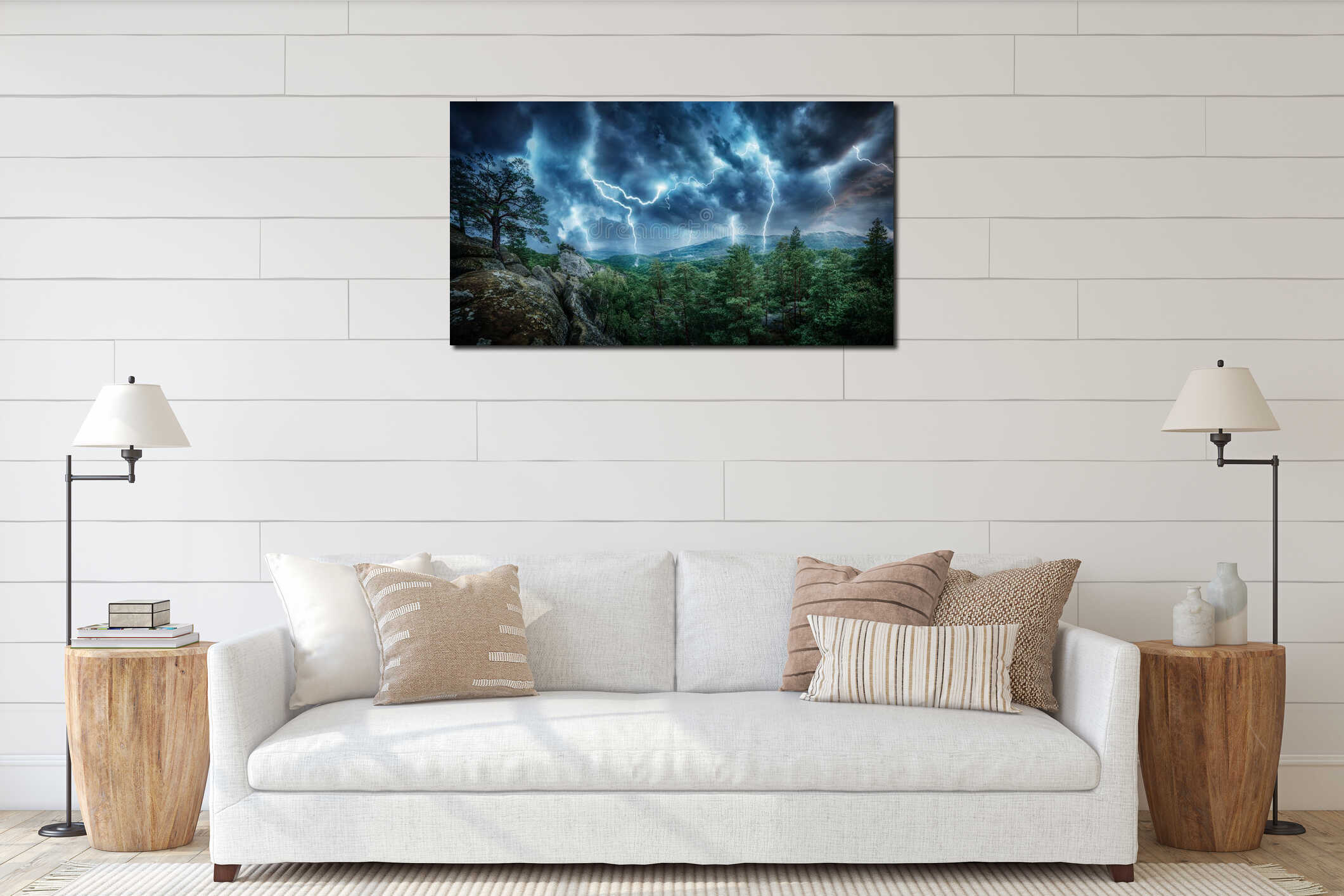 Canvas hanging interior mockup