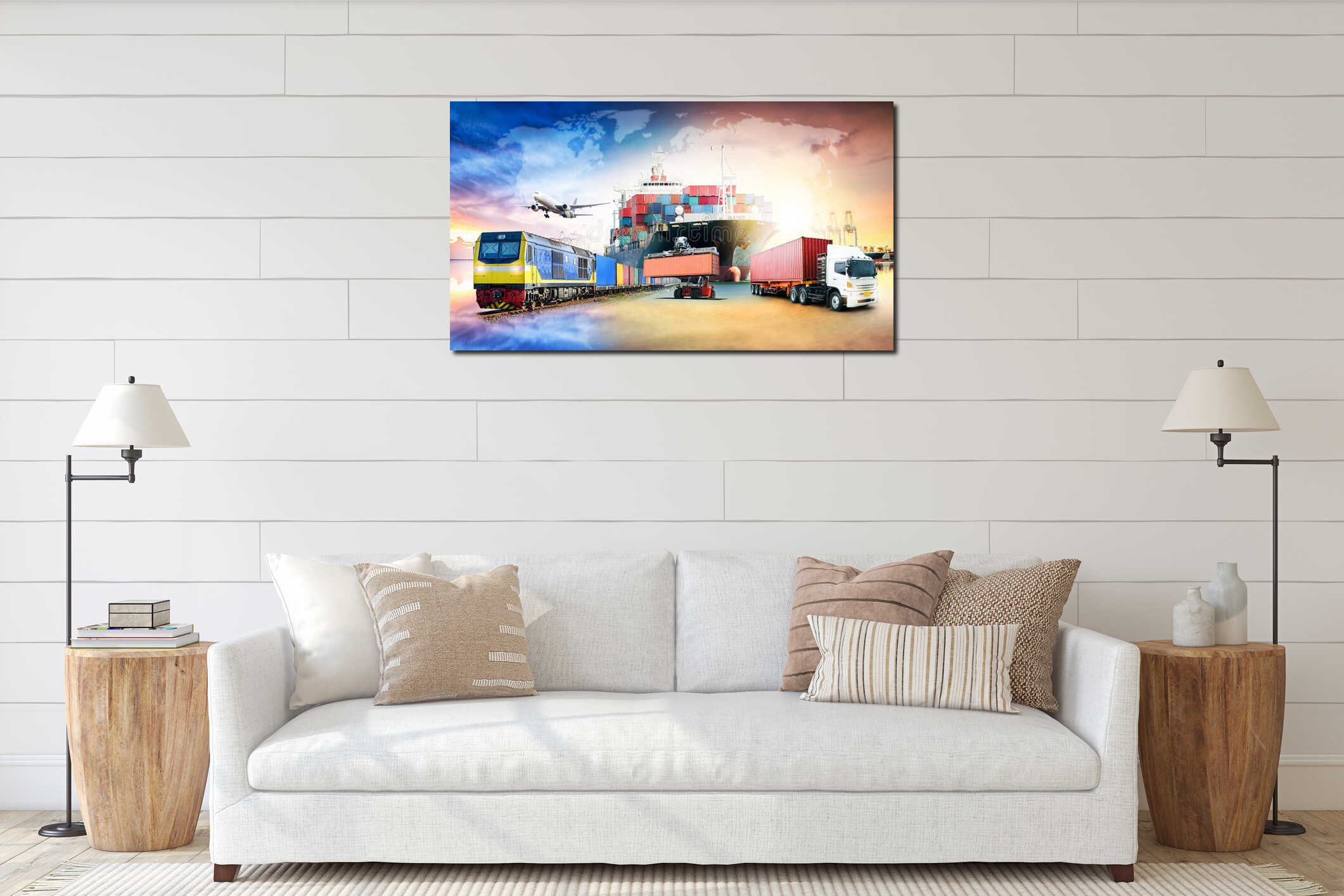 Canvas hanging interior mockup