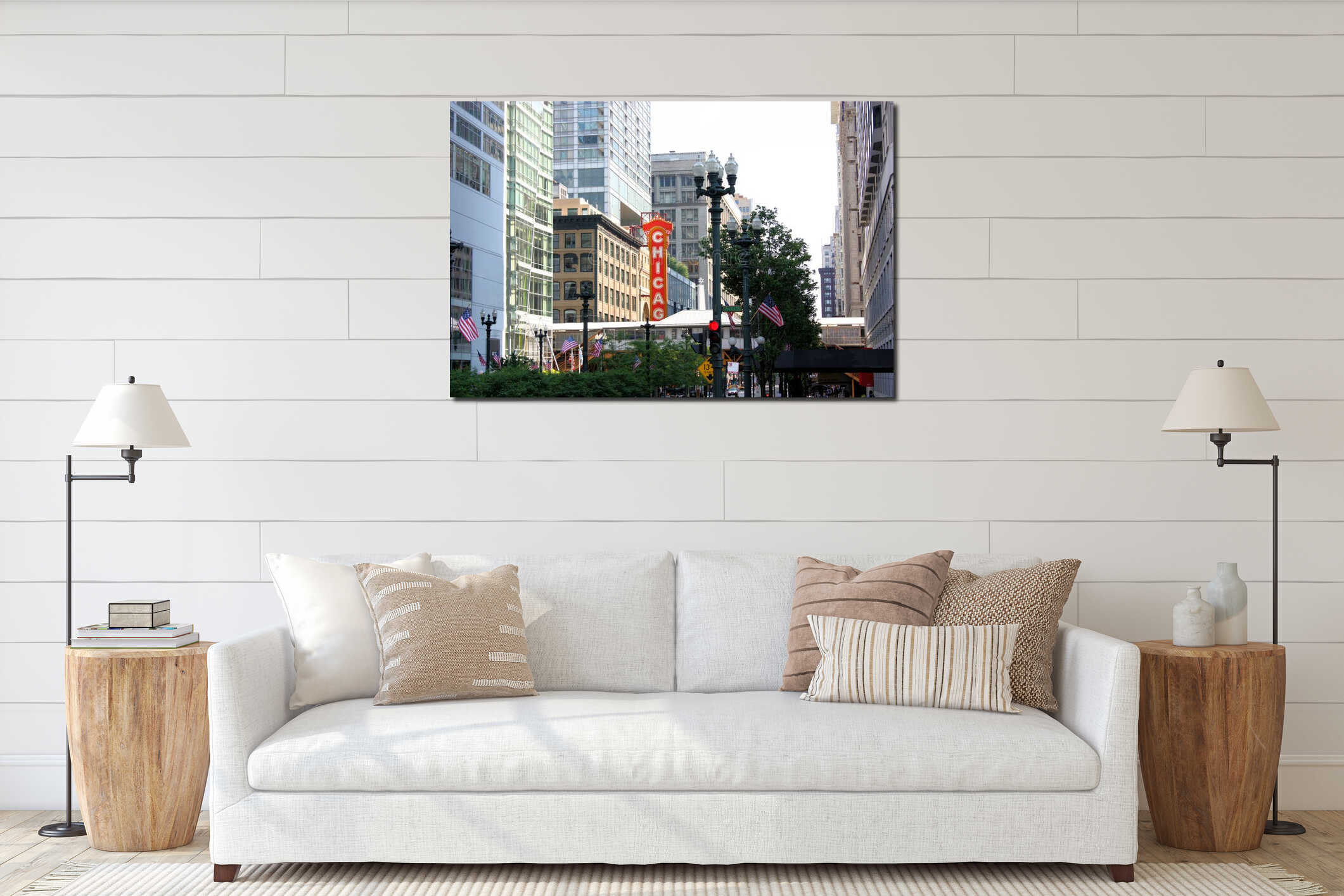 Canvas hanging interior mockup