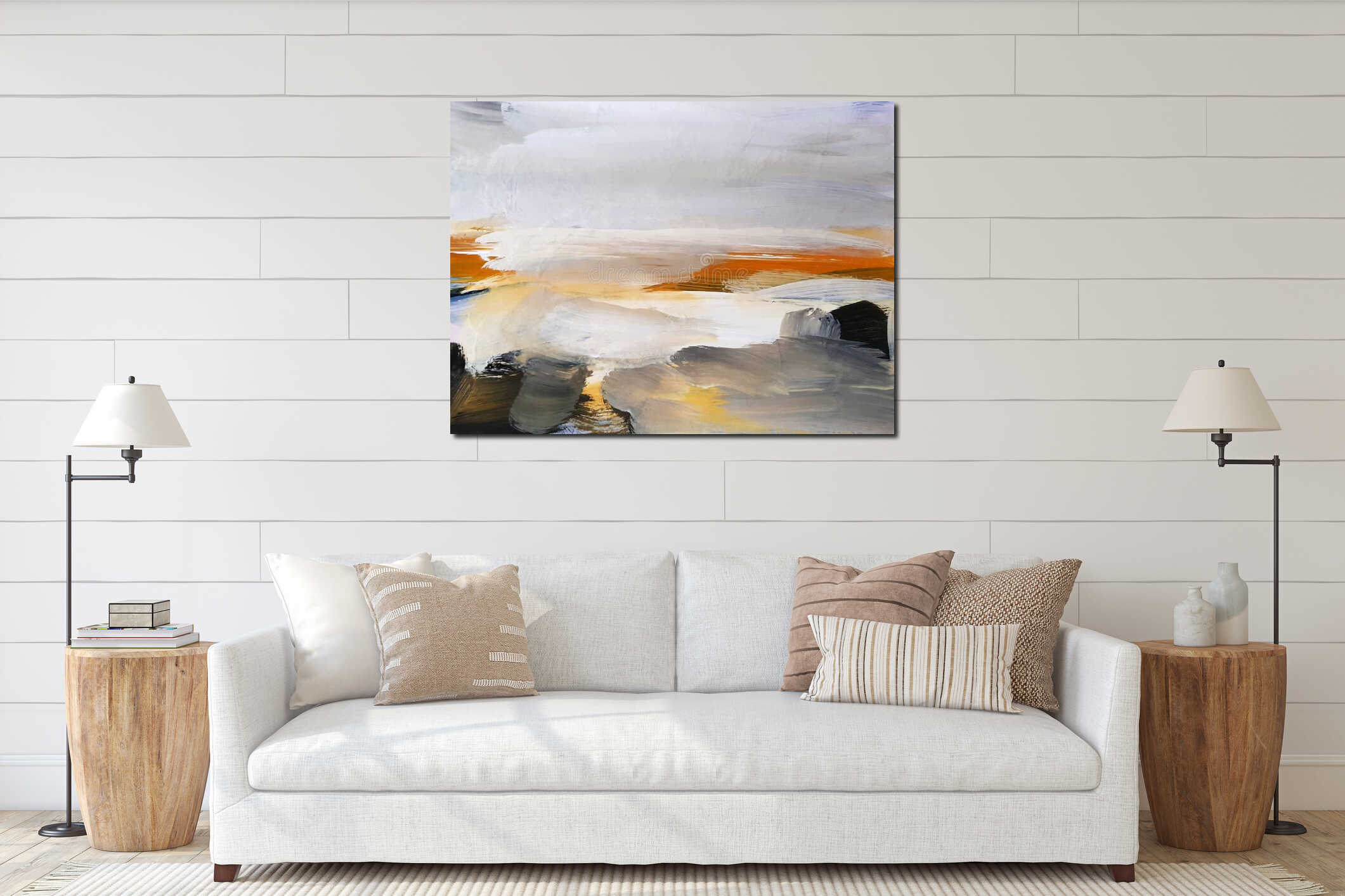 Canvas hanging interior mockup