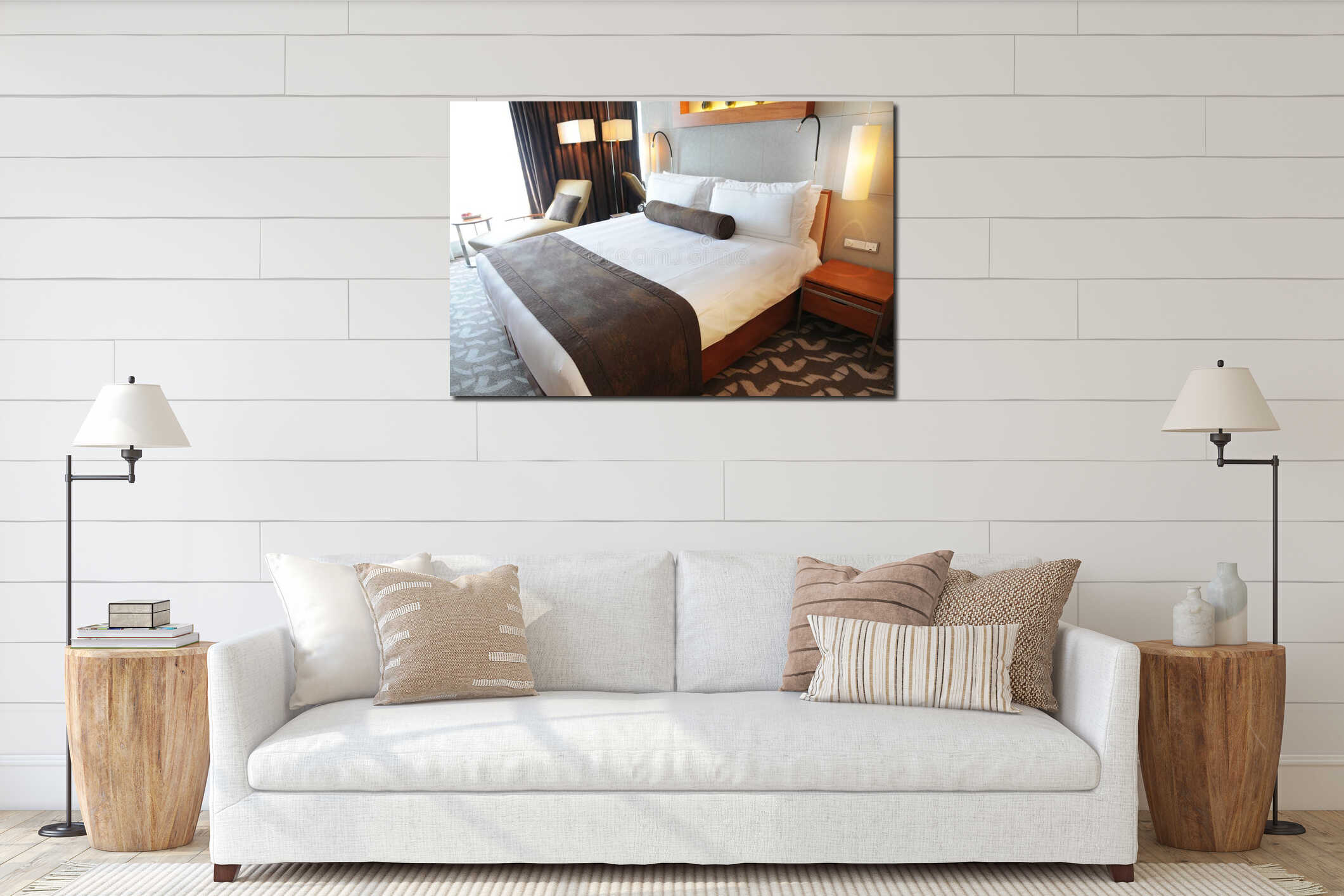 Canvas hanging interior mockup