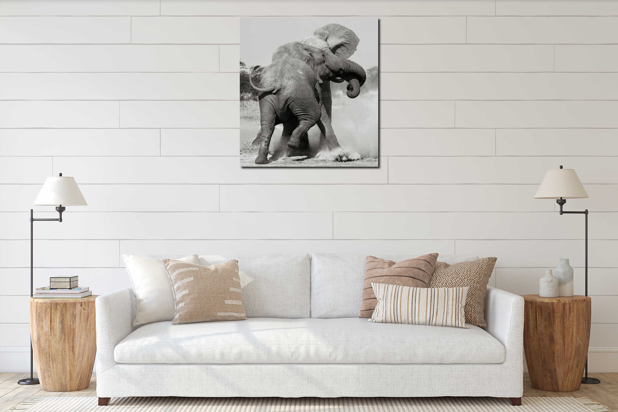 Canvas hanging interior mockup