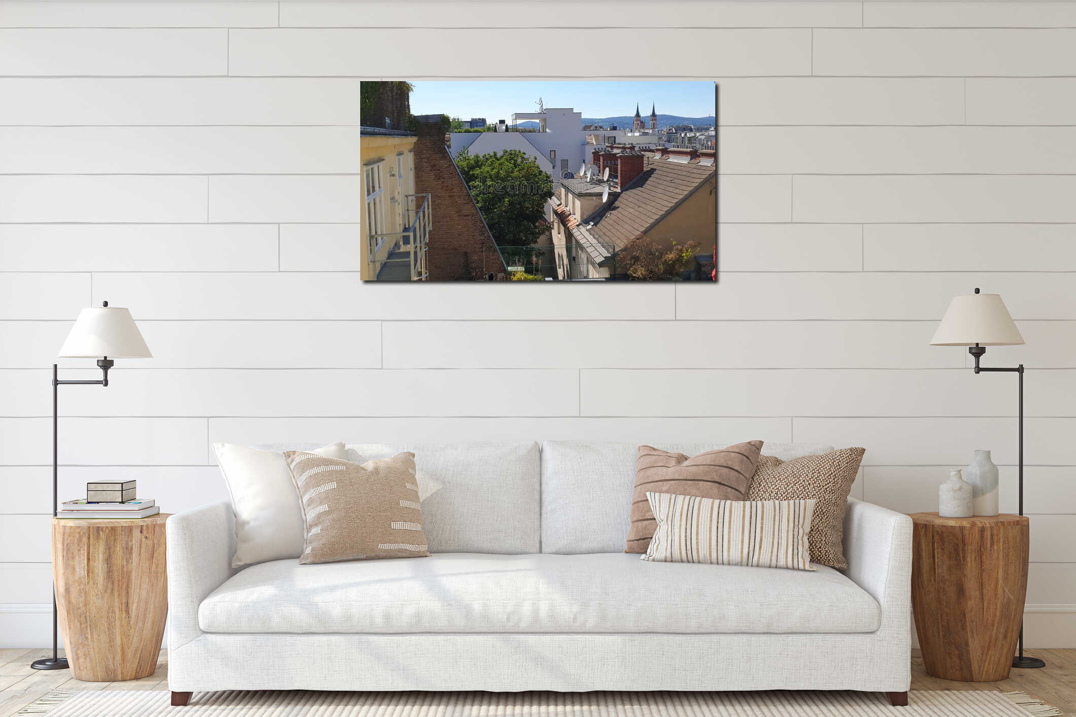 Canvas hanging interior mockup