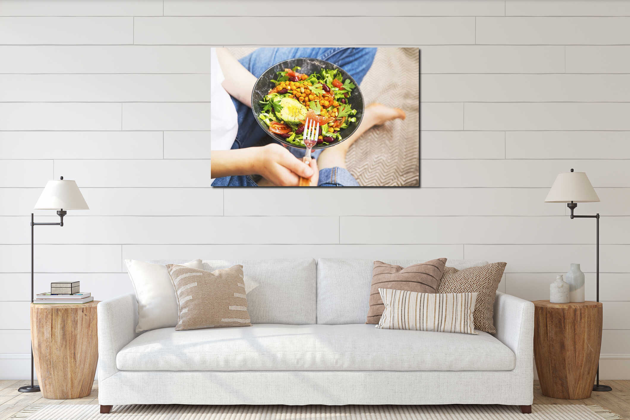 Canvas hanging interior mockup