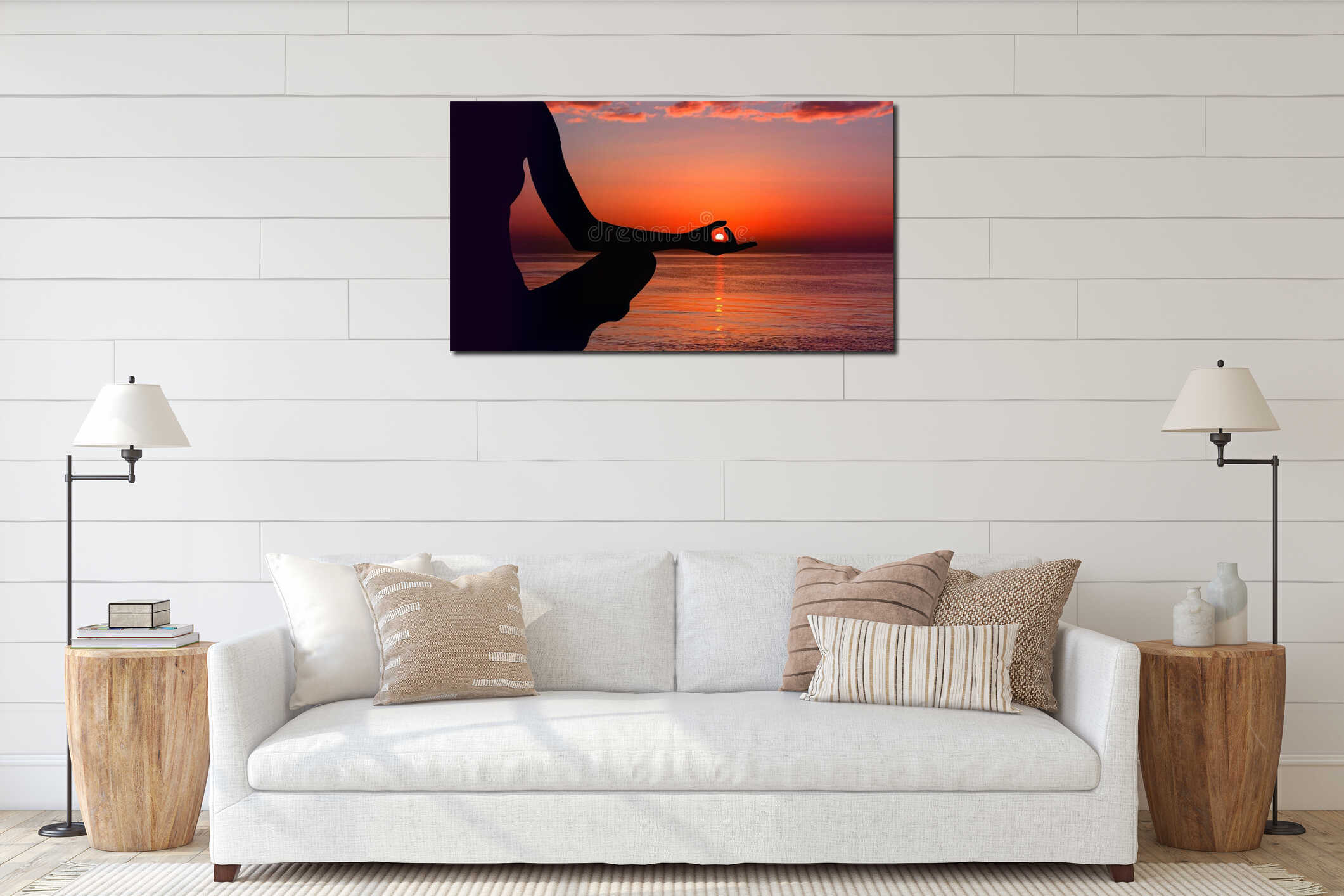 Canvas hanging interior mockup