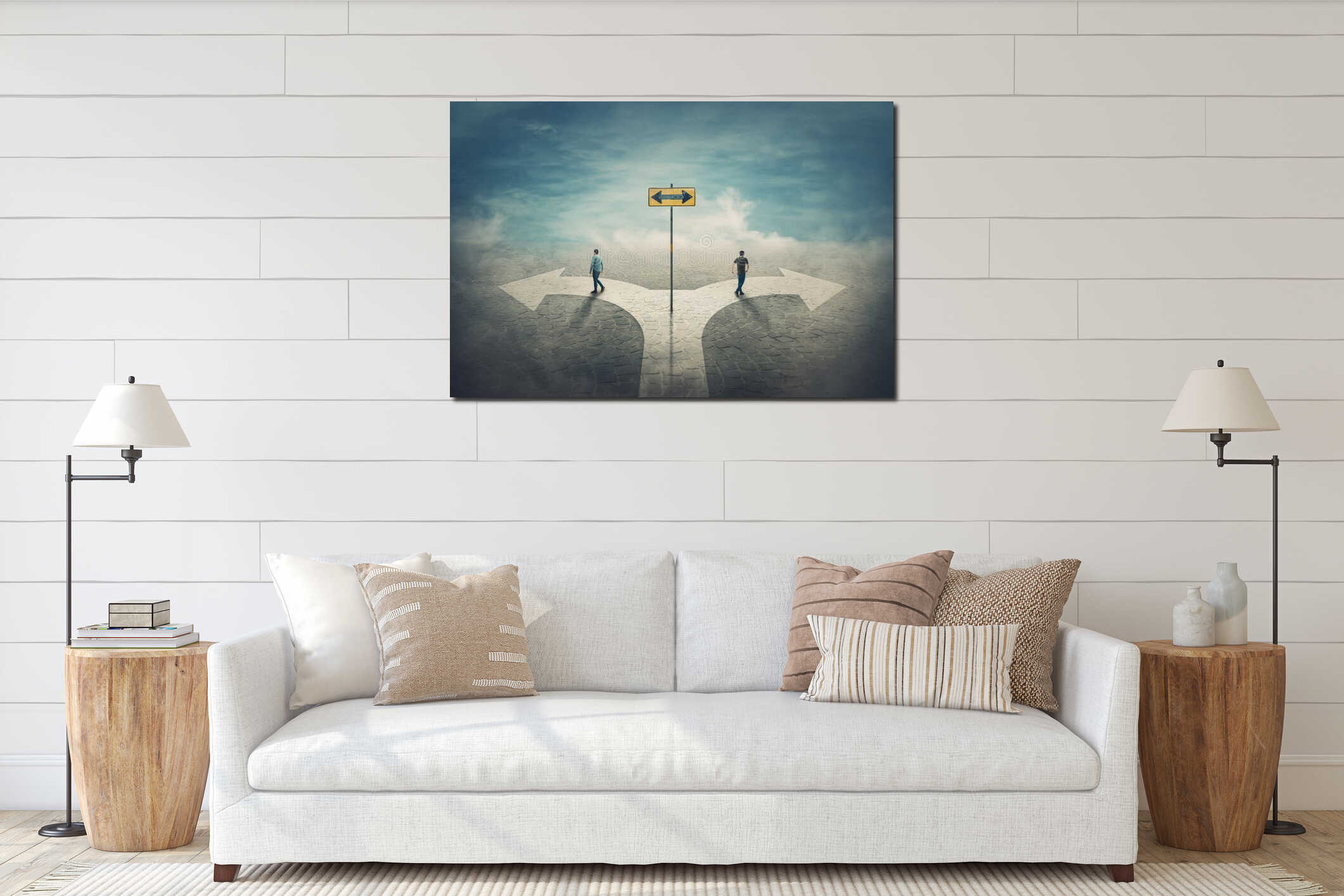 Canvas hanging interior mockup