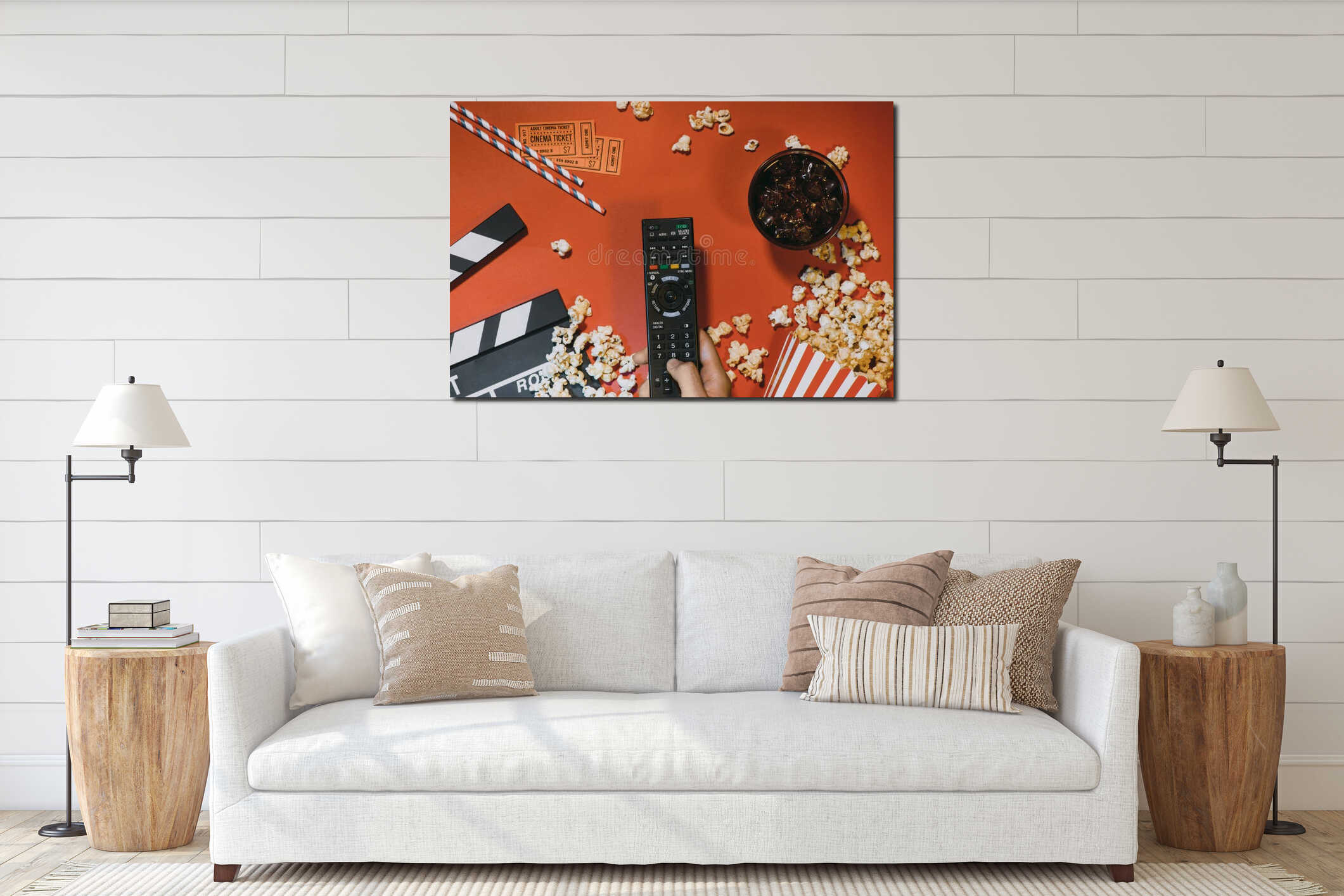 Canvas hanging interior mockup