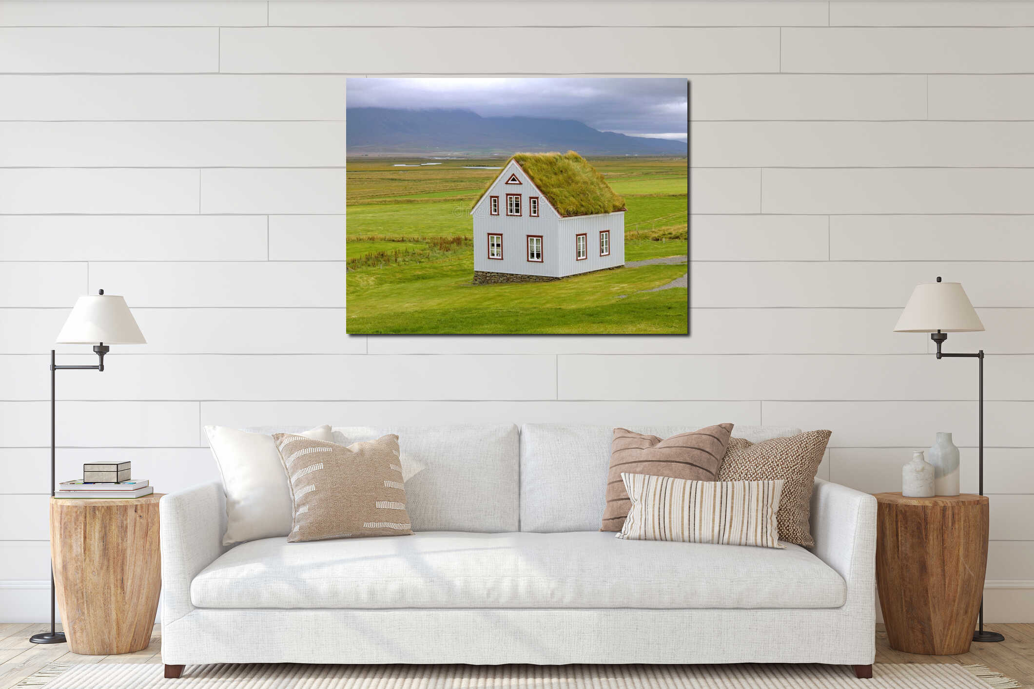 Canvas hanging interior mockup
