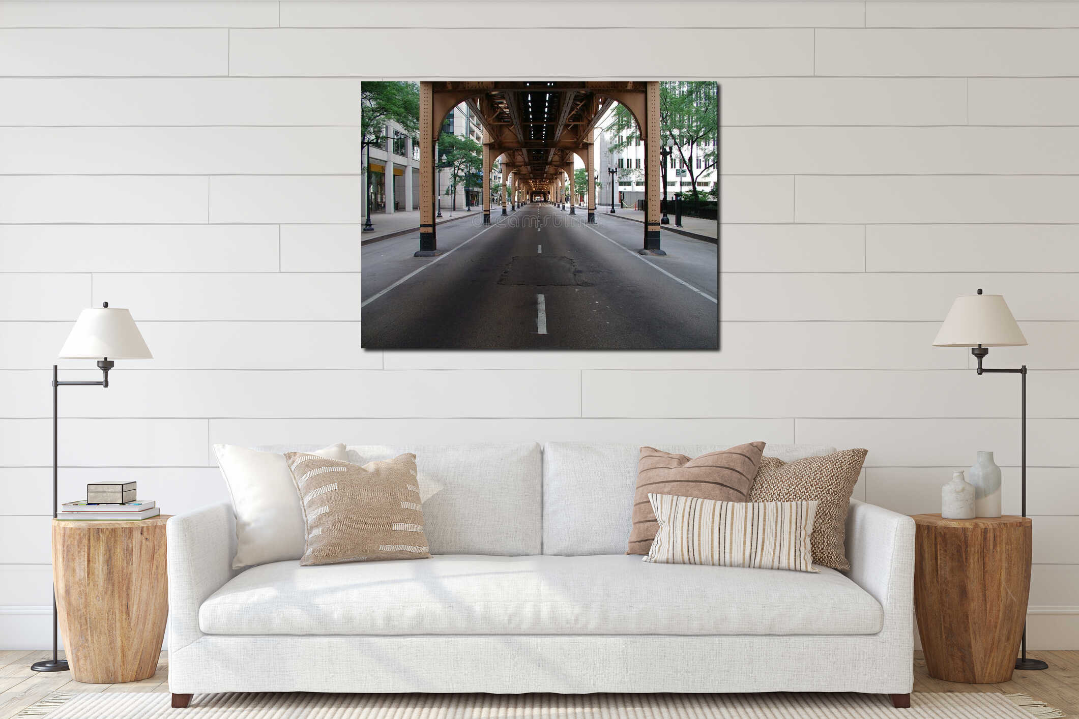 Canvas hanging interior mockup