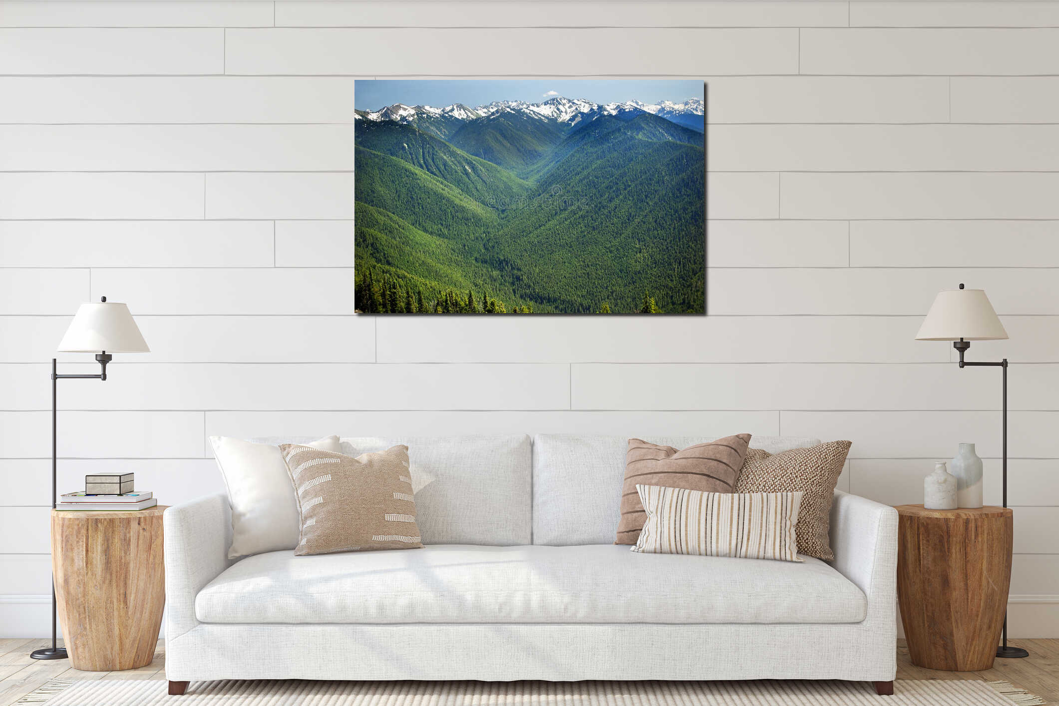 Canvas hanging interior mockup