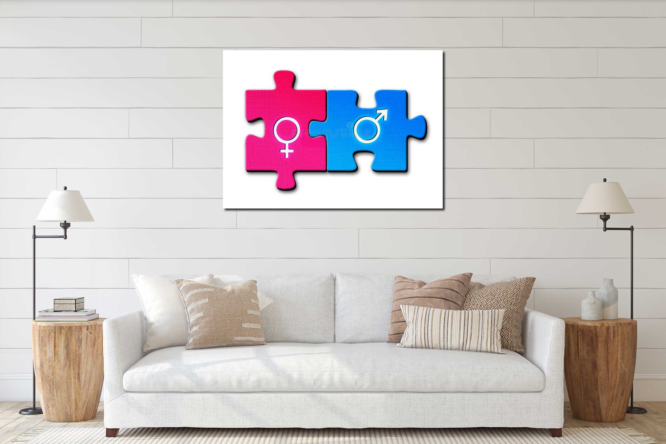 Canvas hanging interior mockup