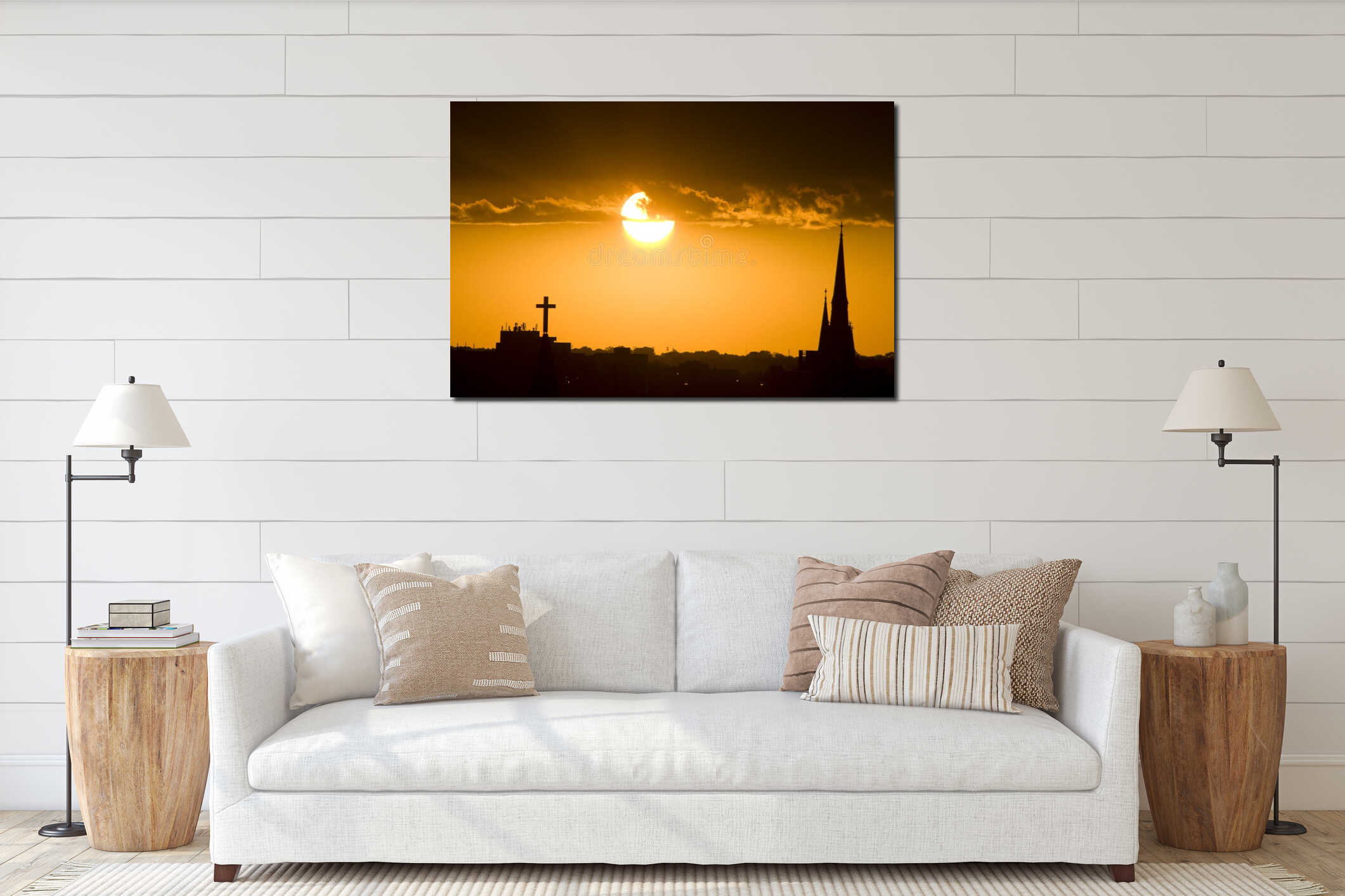 Canvas hanging interior mockup