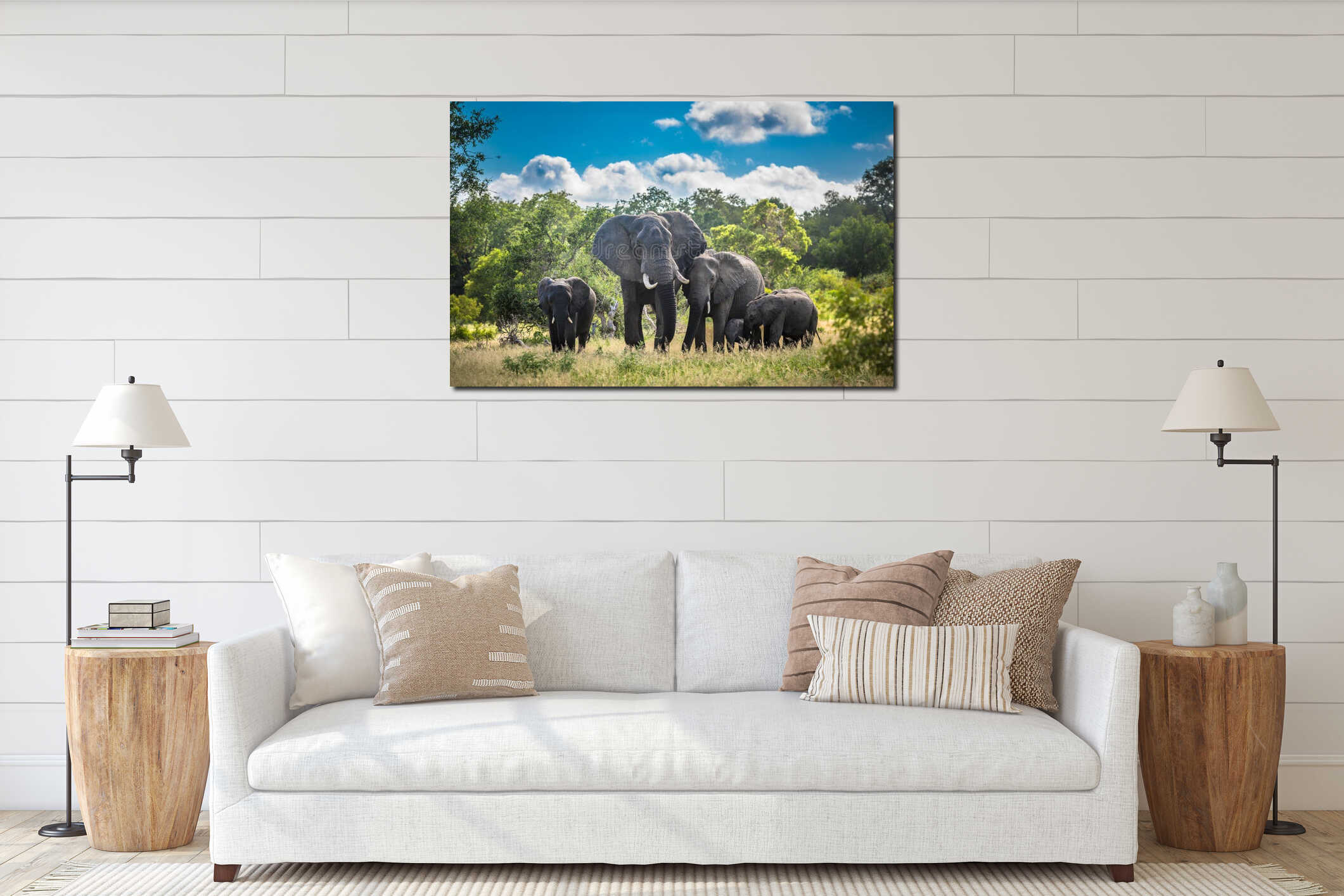 Canvas hanging interior mockup
