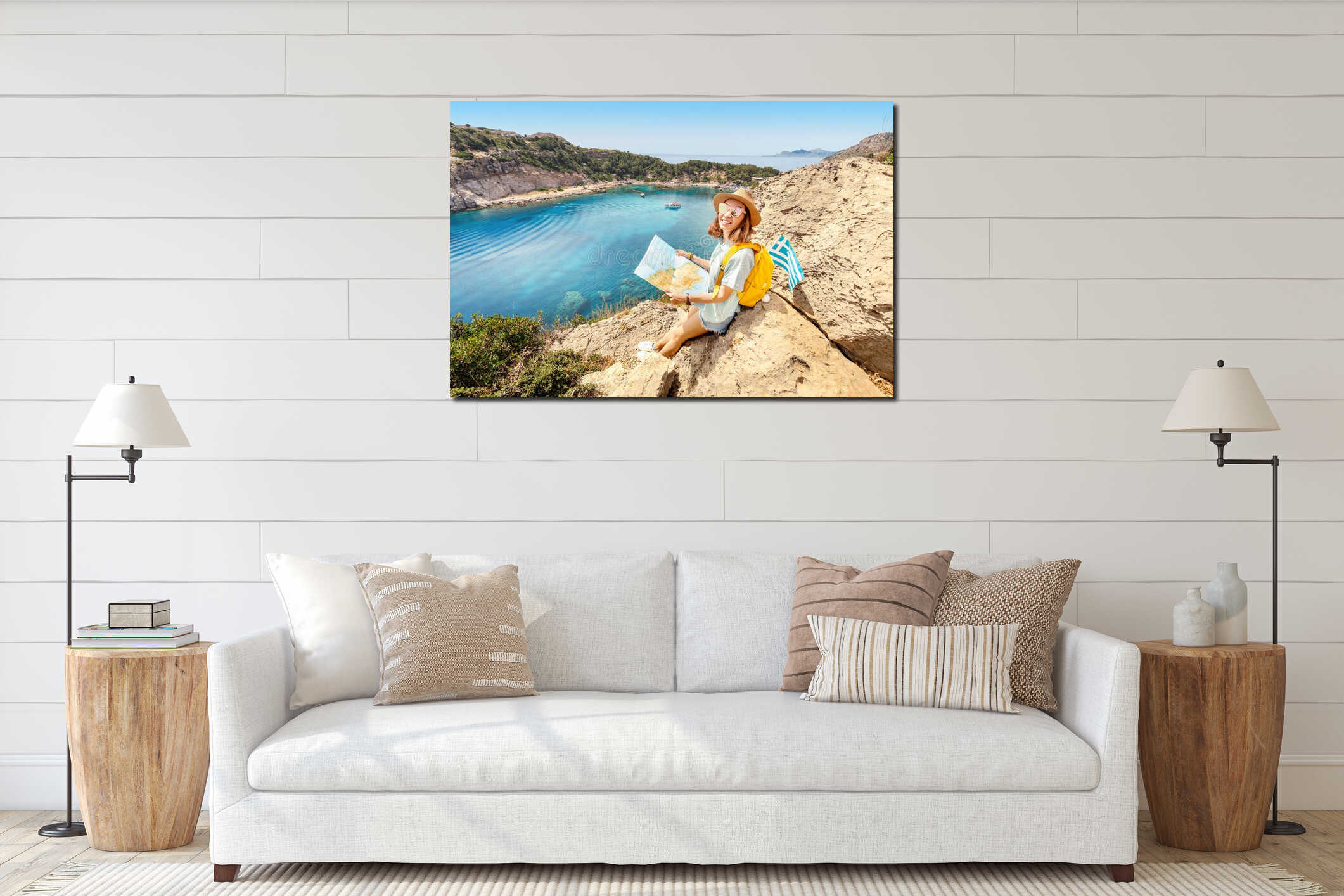 Canvas hanging interior mockup