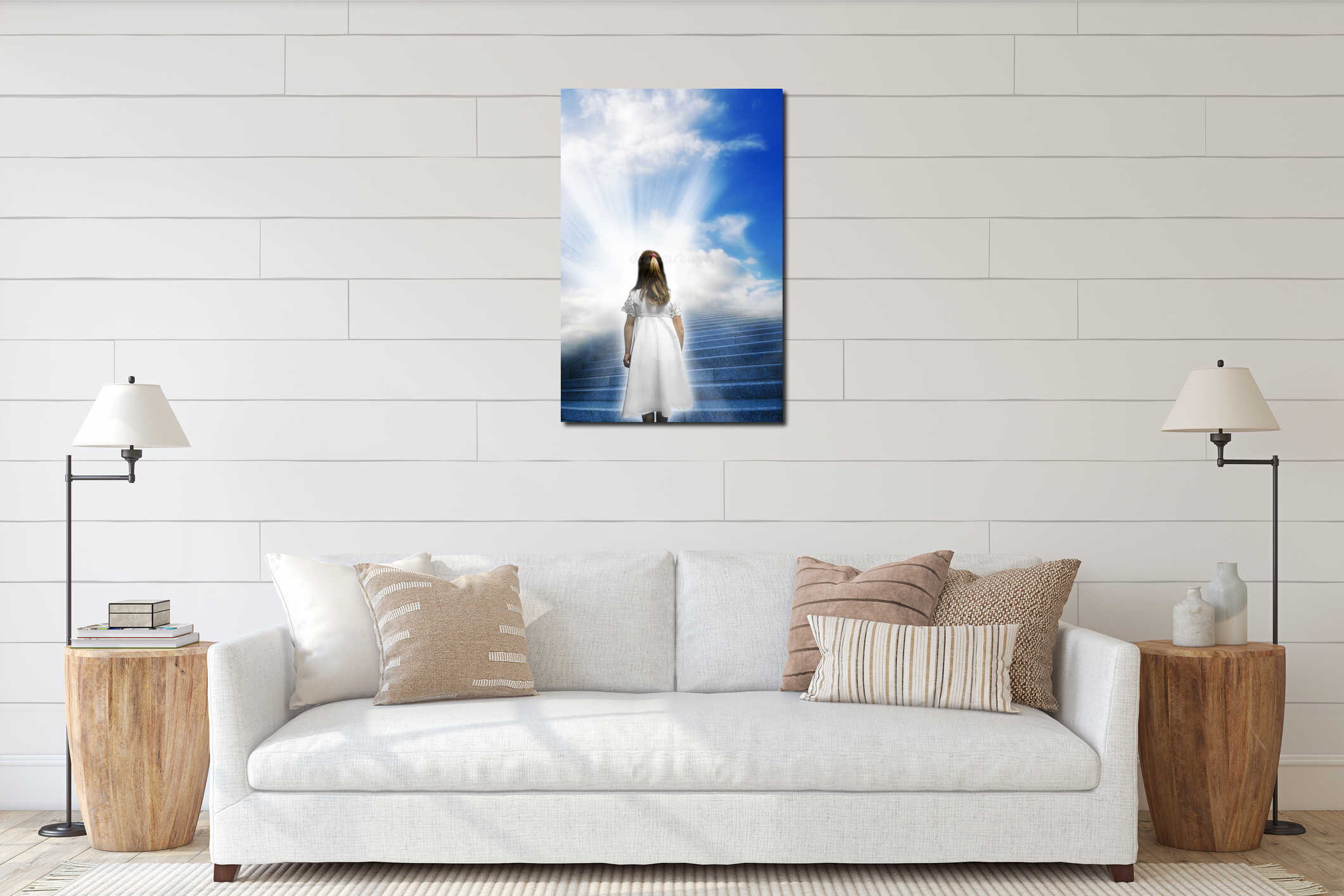 Canvas hanging interior mockup