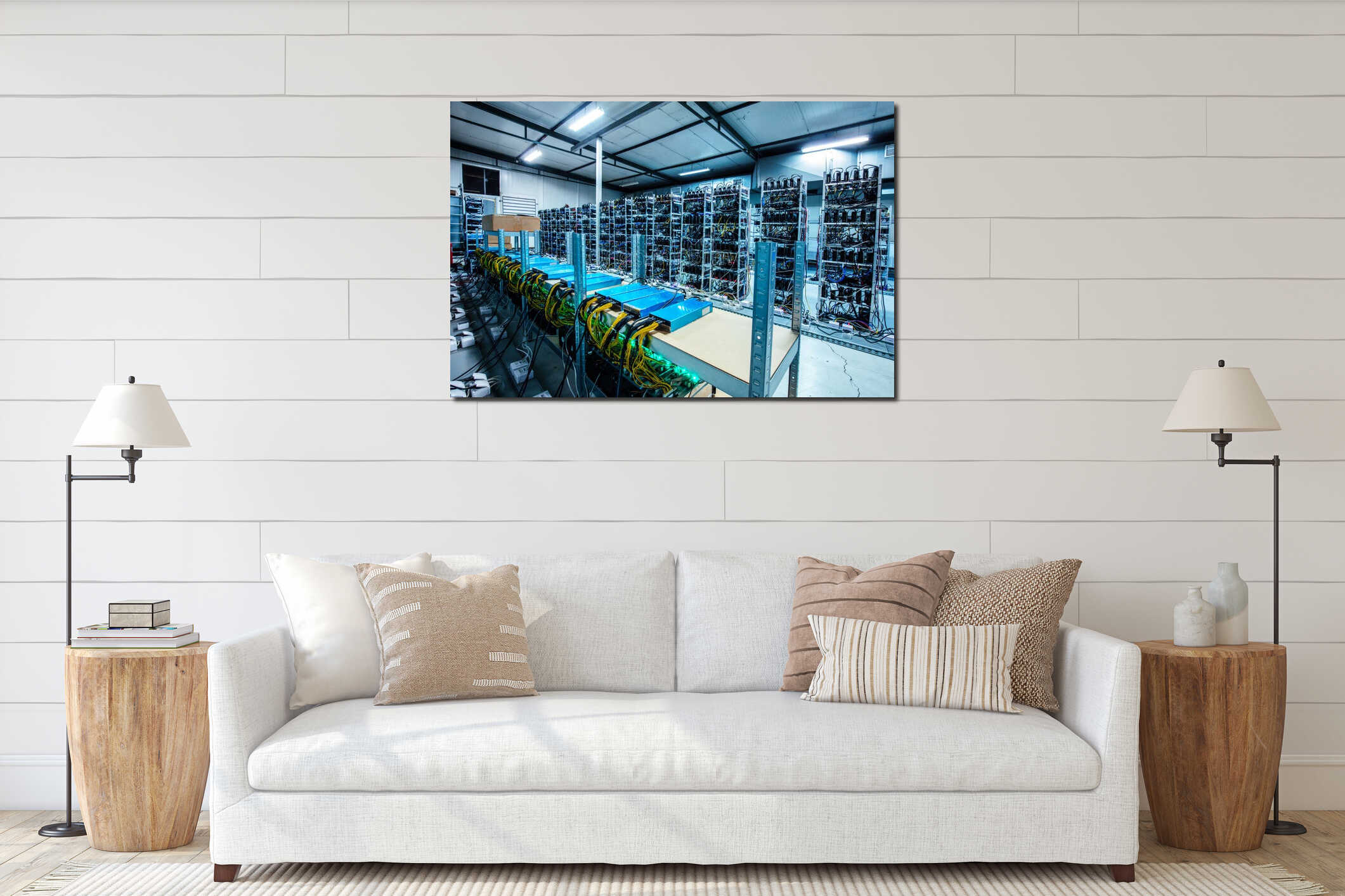 Canvas hanging interior mockup