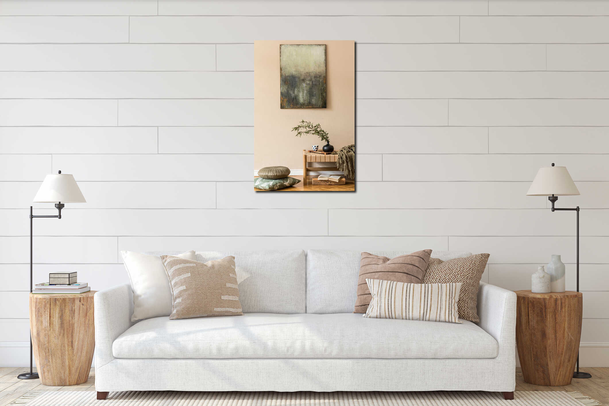 Canvas hanging interior mockup