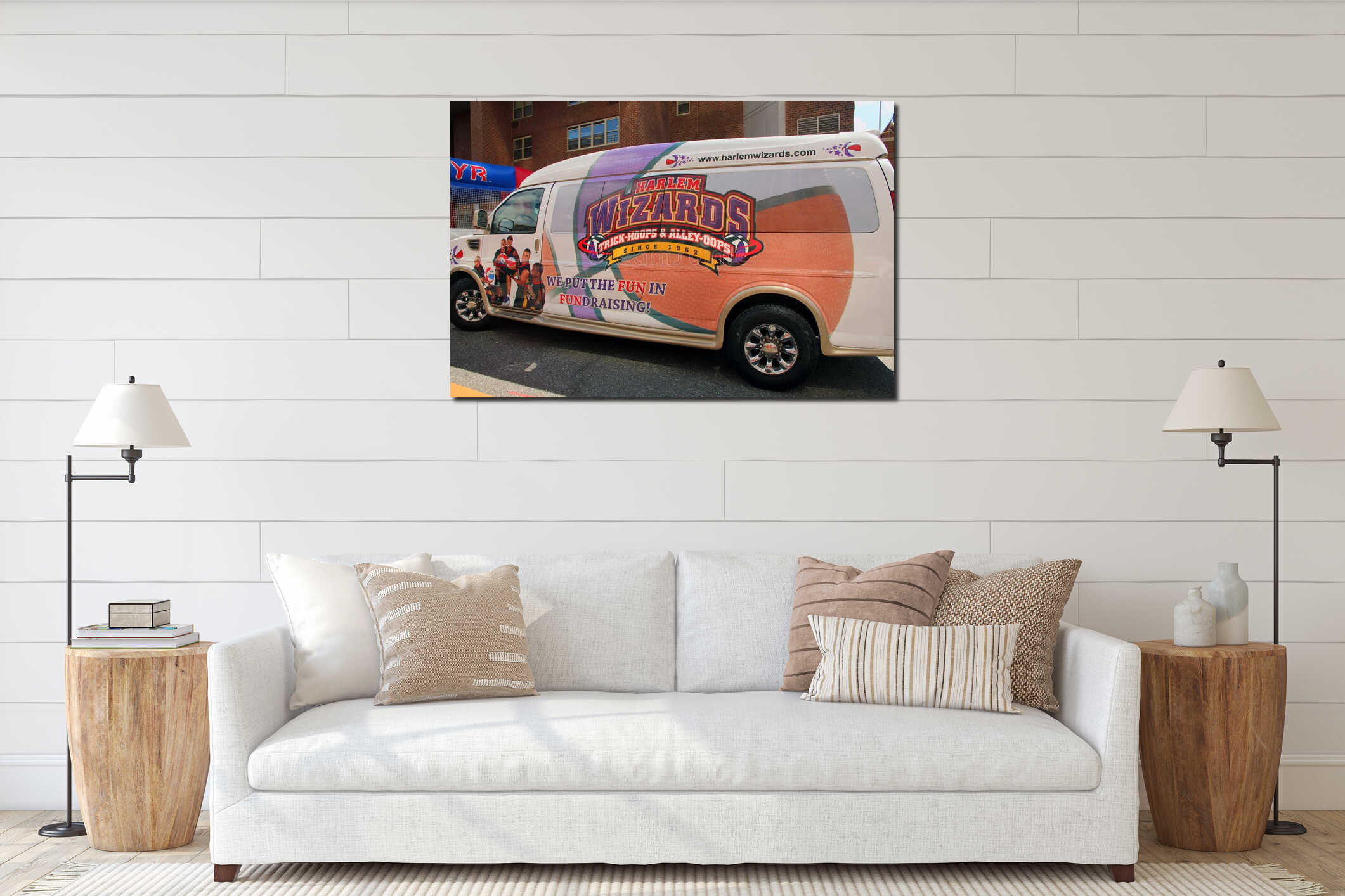 Canvas hanging interior mockup