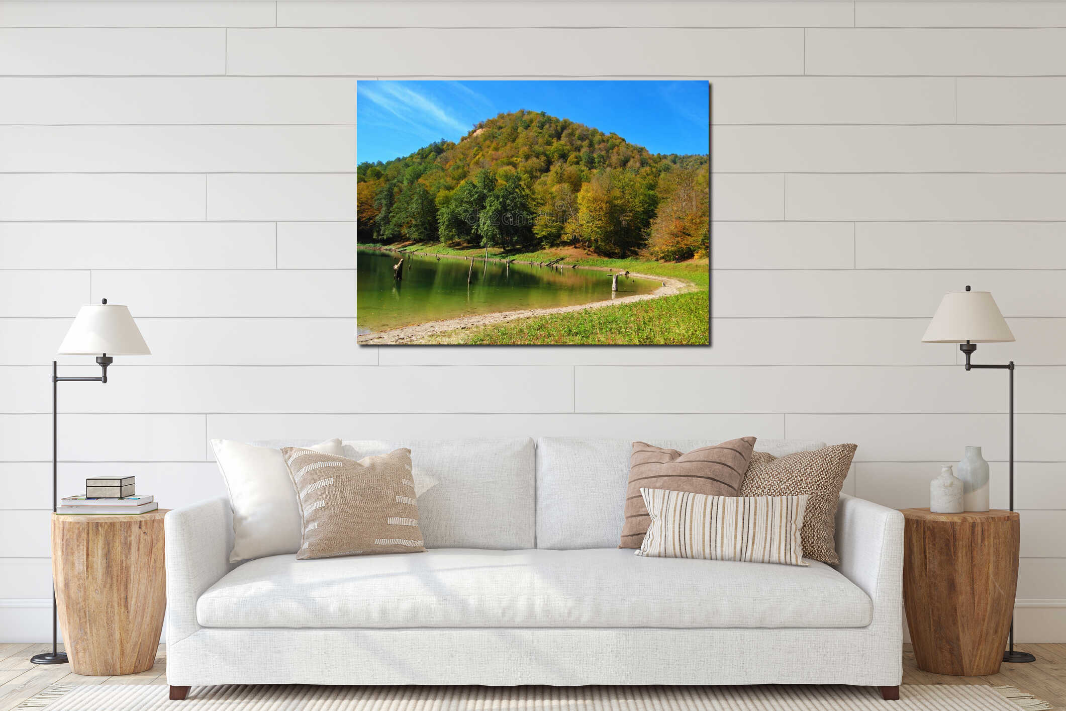 Canvas hanging interior mockup