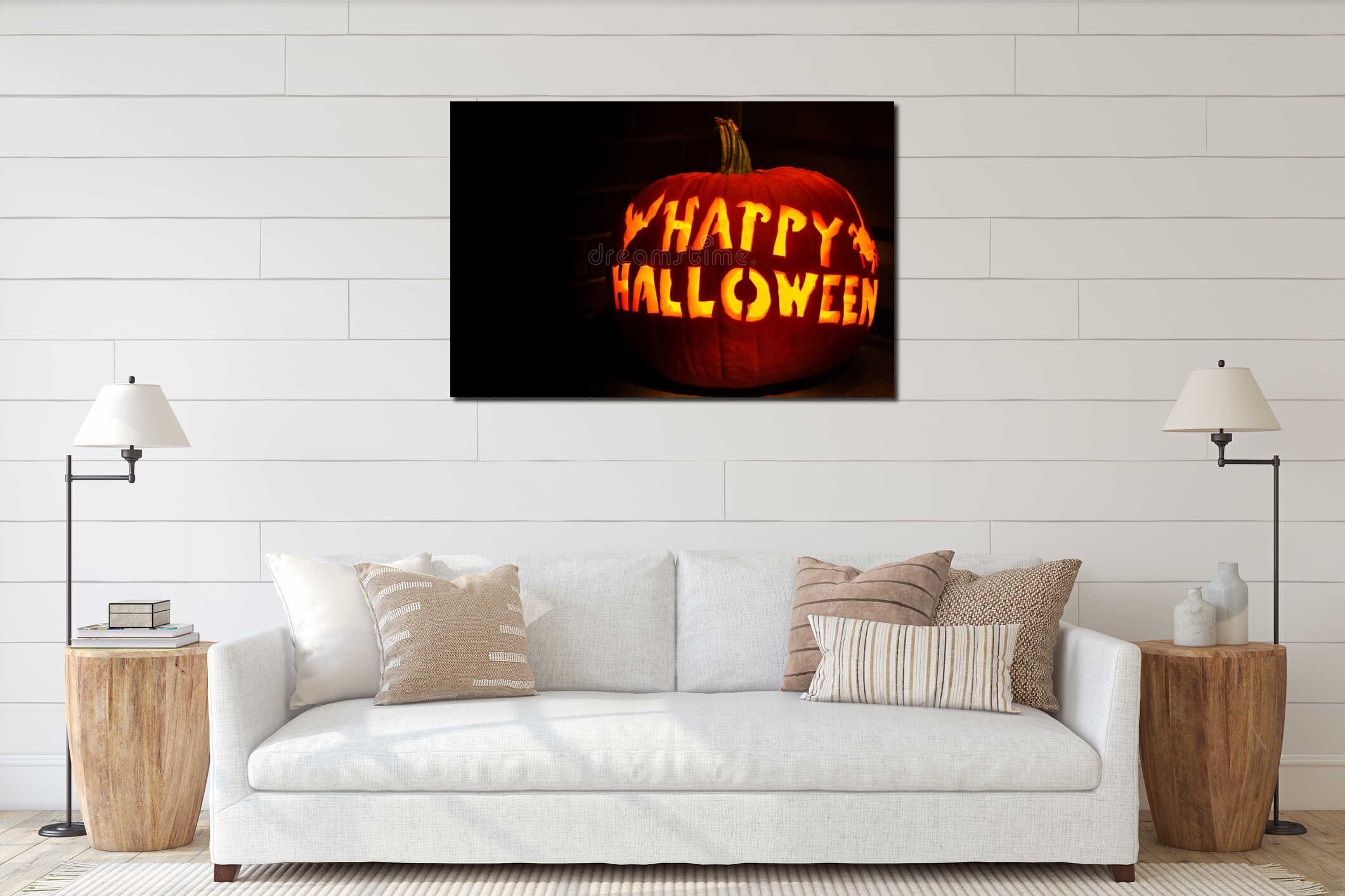 Canvas hanging interior mockup