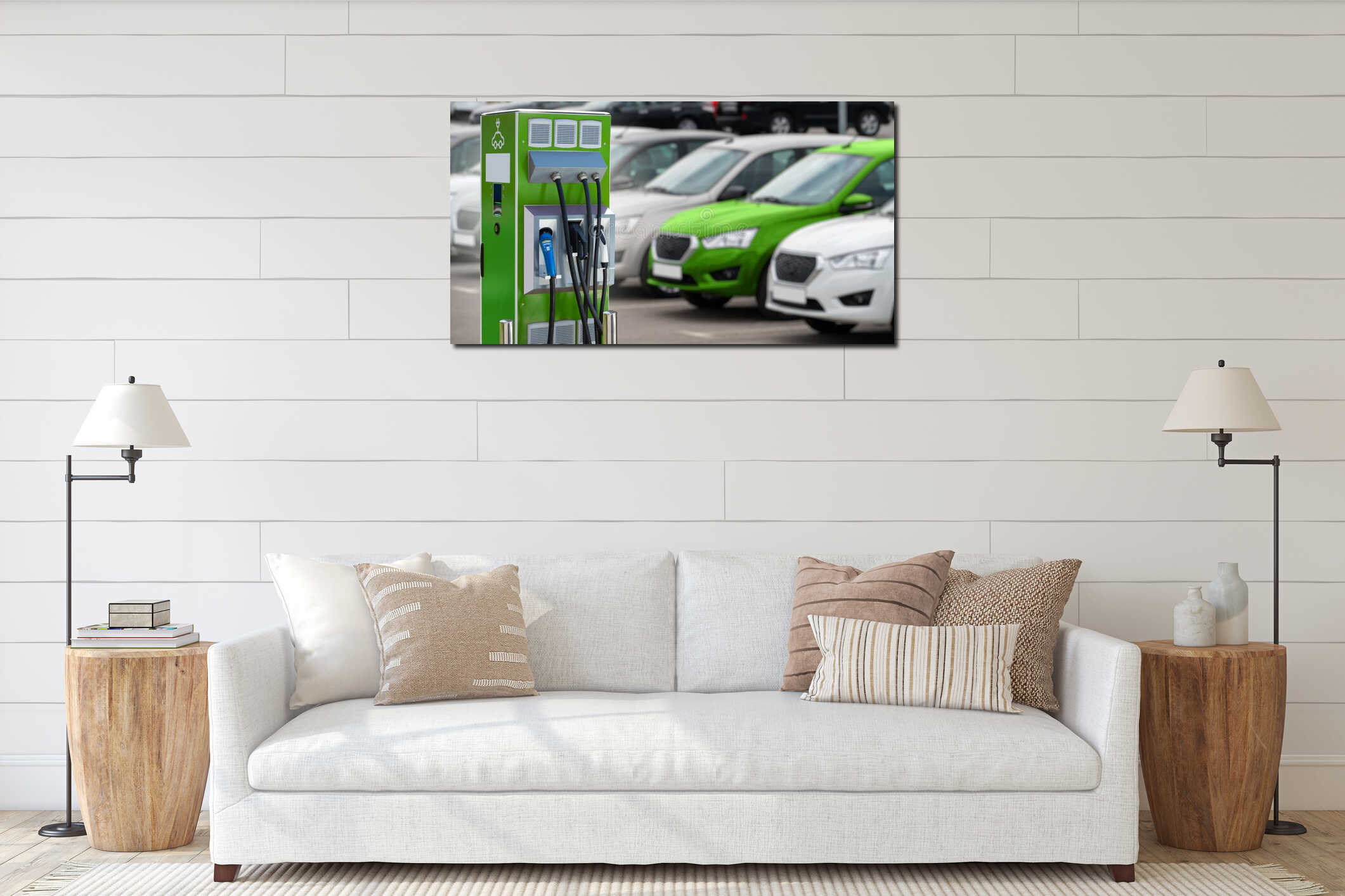 Canvas hanging interior mockup