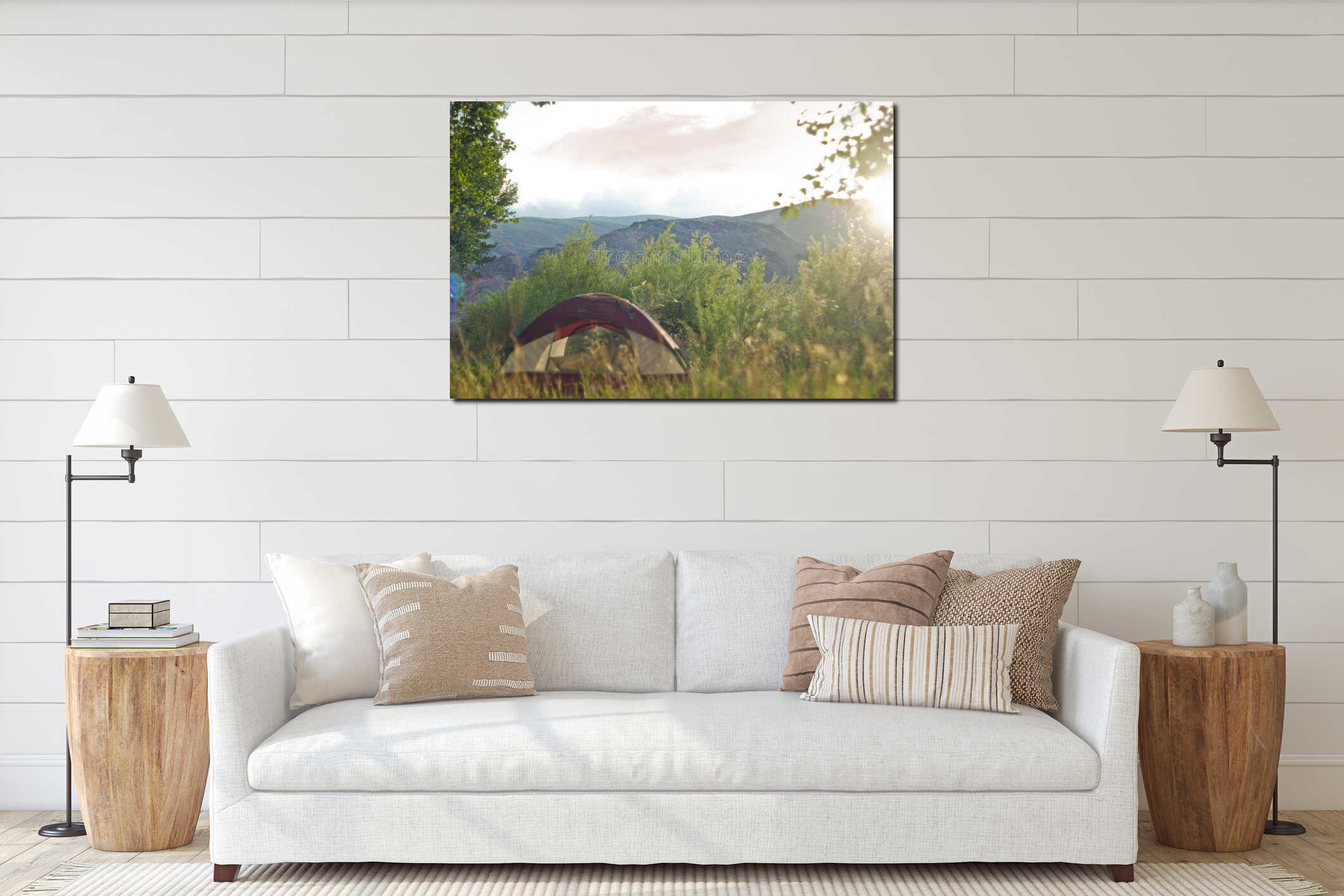 Canvas hanging interior mockup