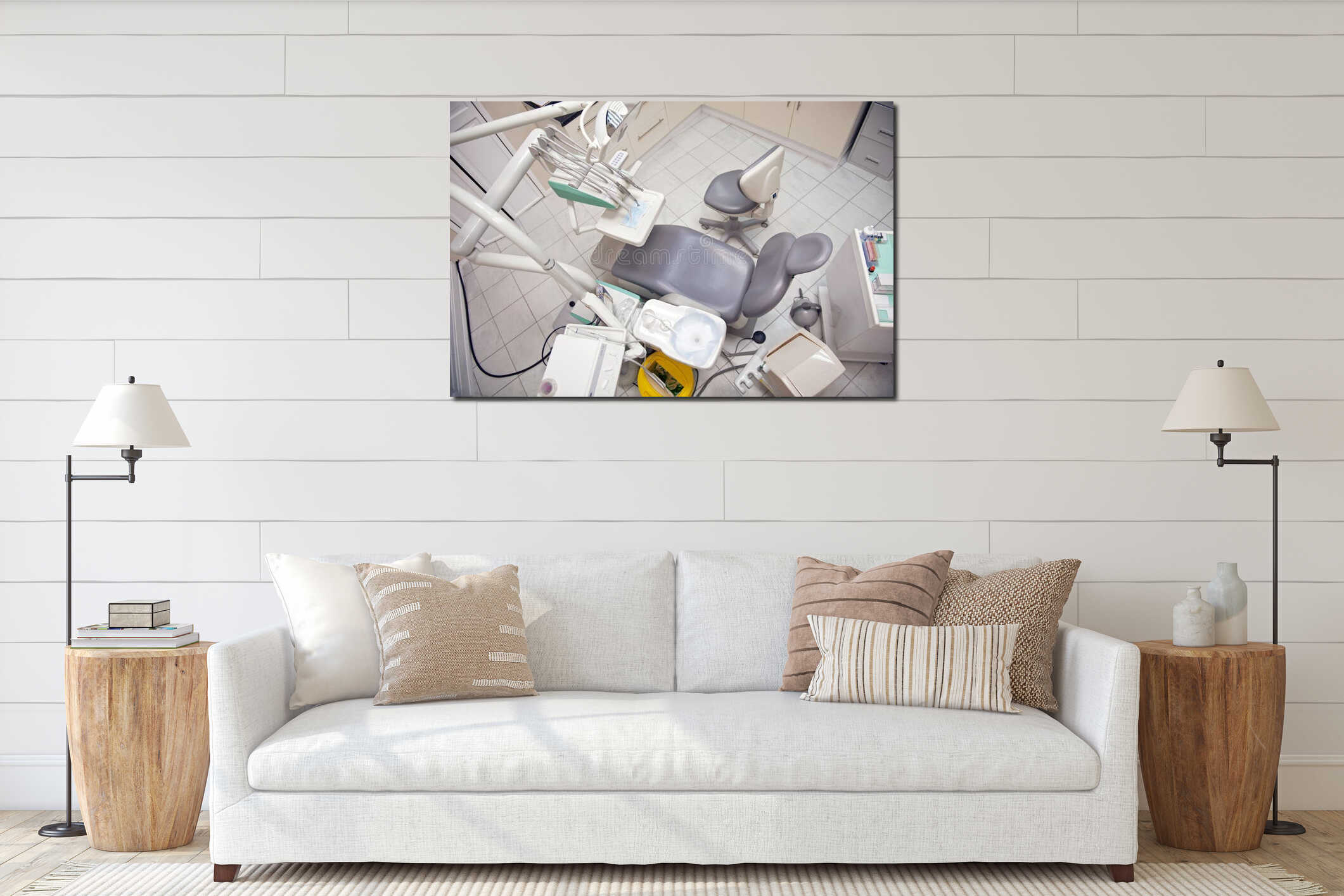 Canvas hanging interior mockup