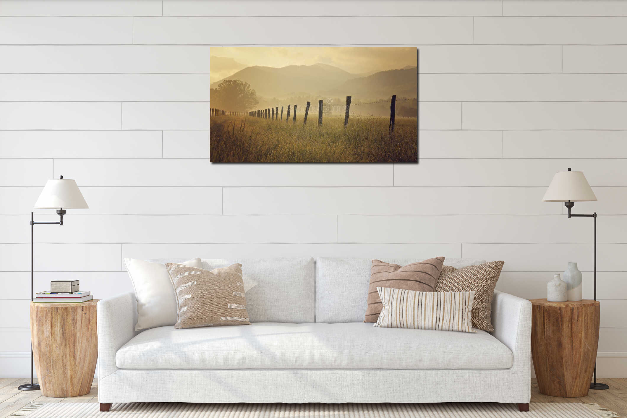 Canvas hanging interior mockup