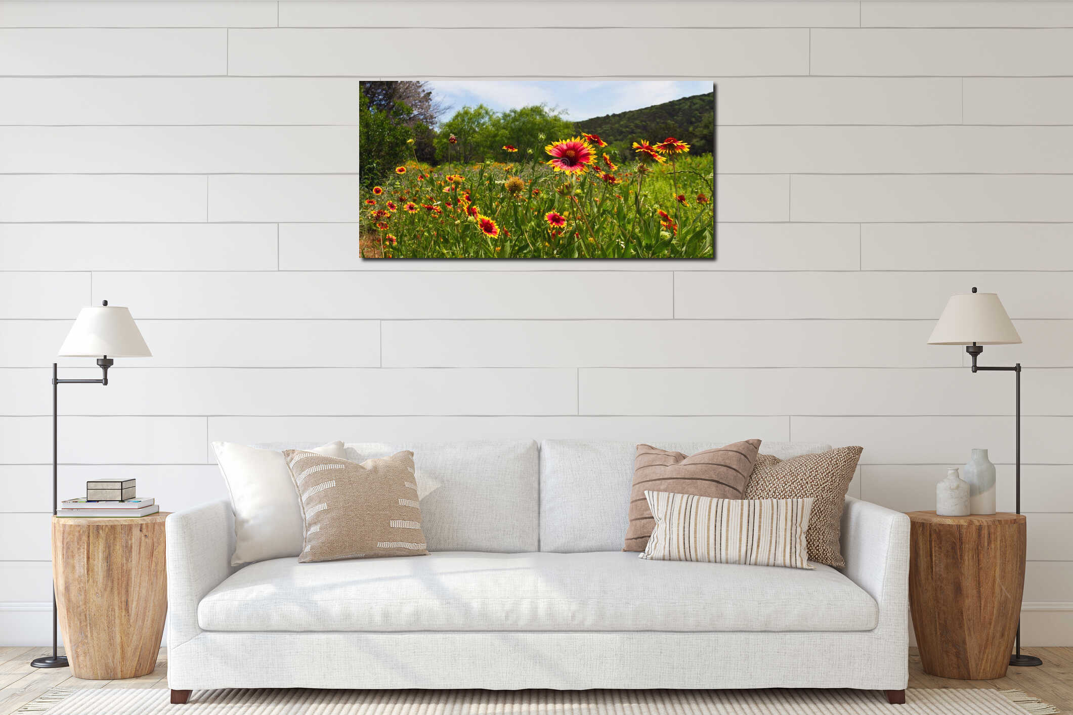 Canvas hanging interior mockup