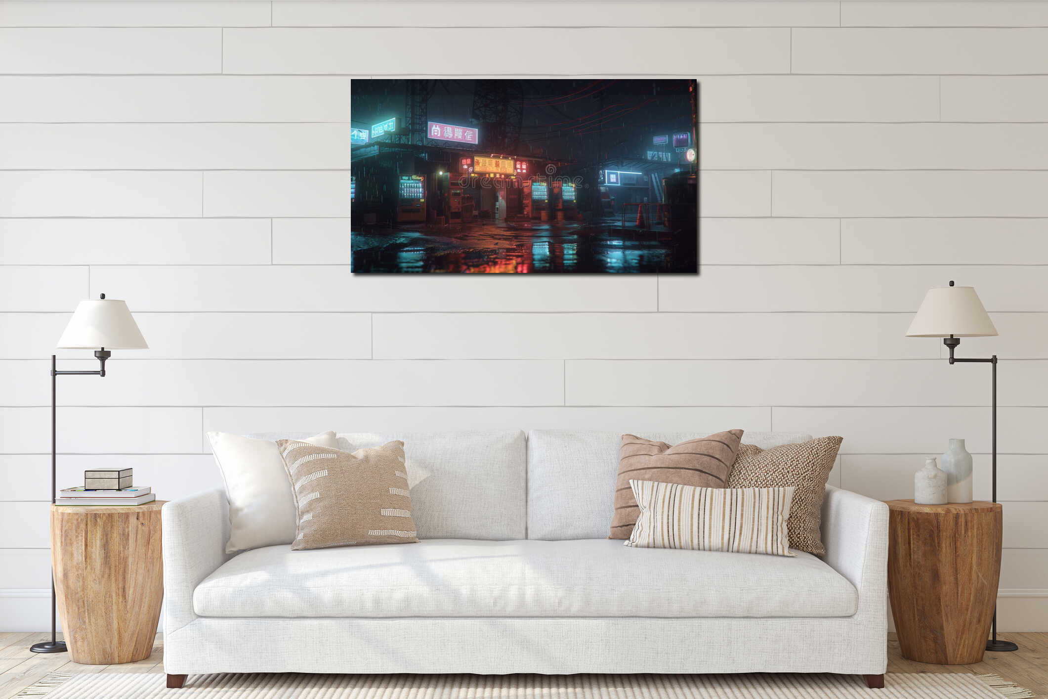 Canvas hanging interior mockup