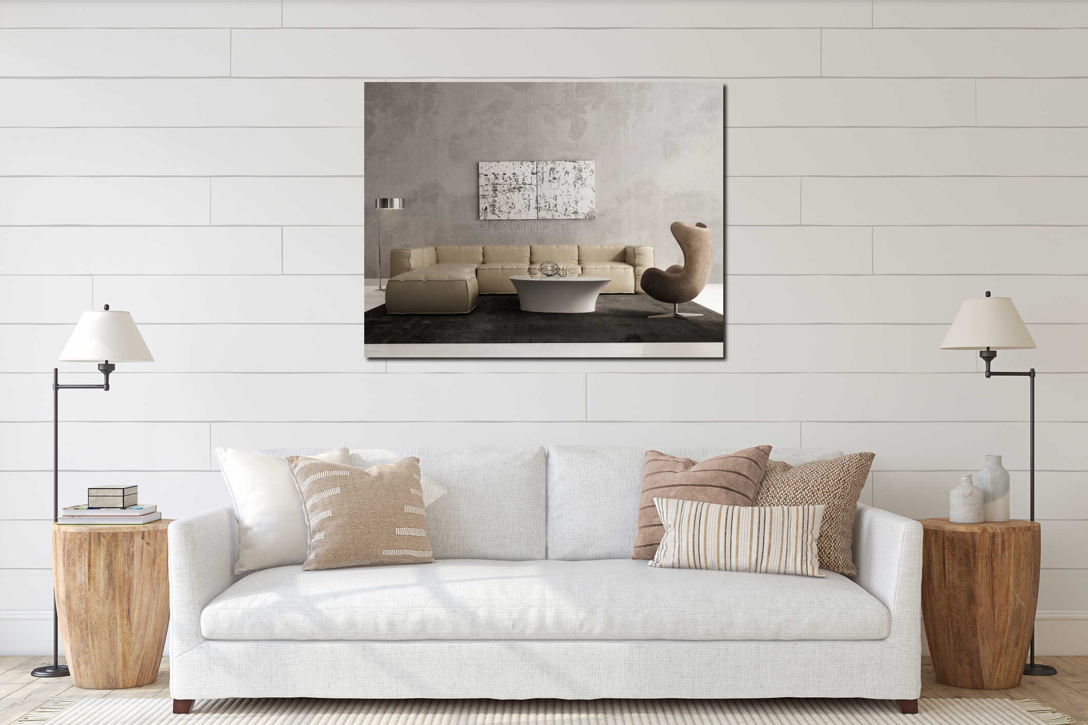 Canvas hanging interior mockup