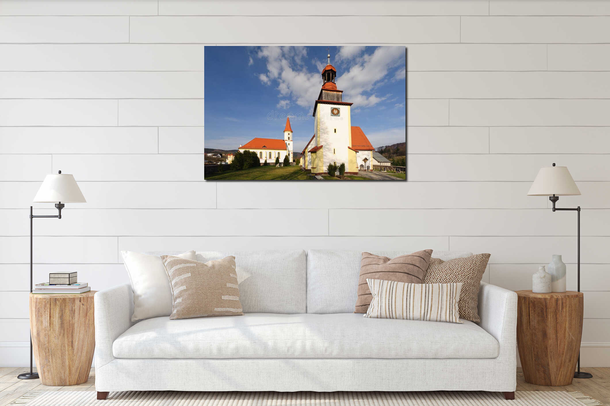 Canvas hanging interior mockup