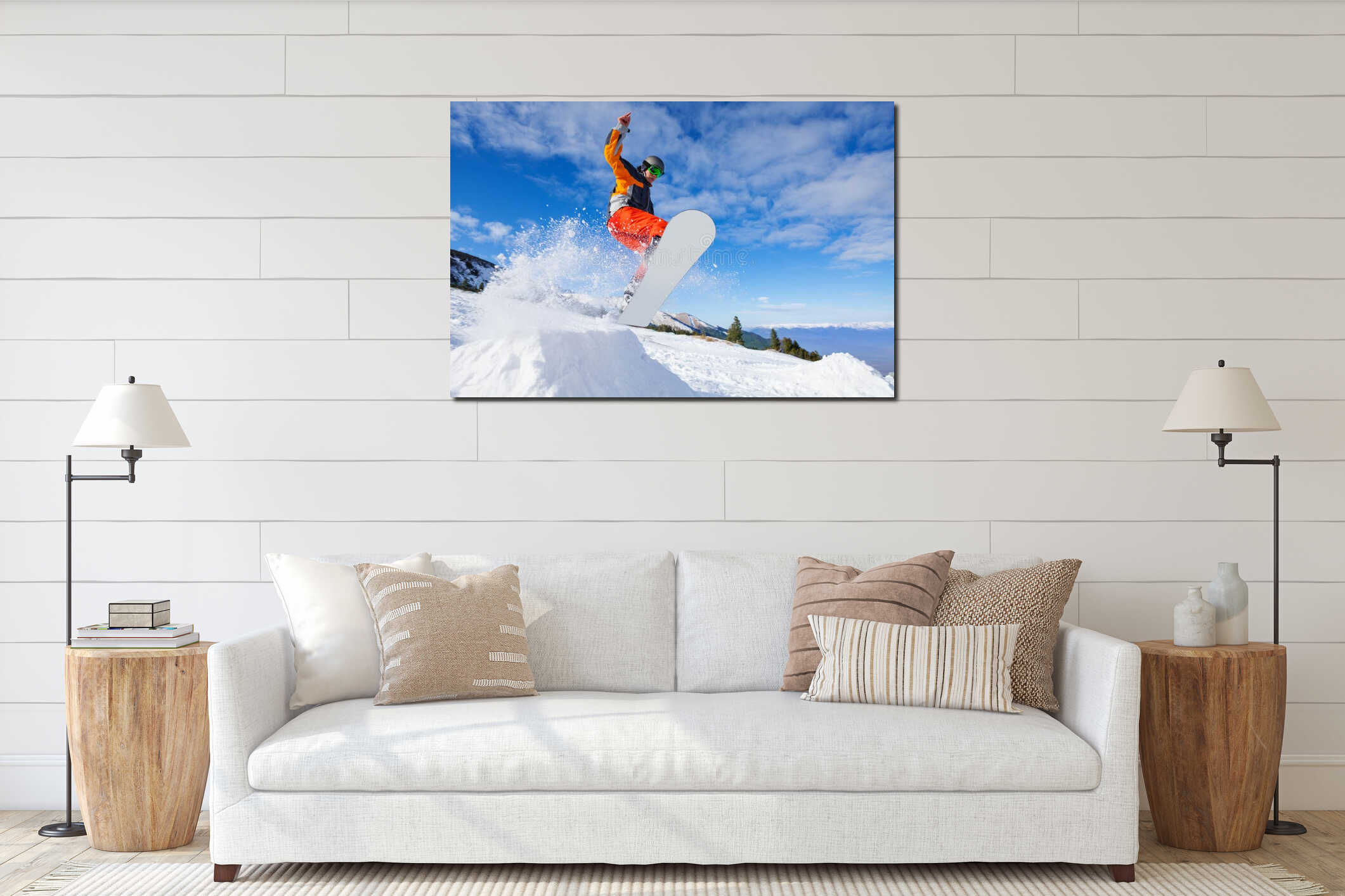 Canvas hanging interior mockup