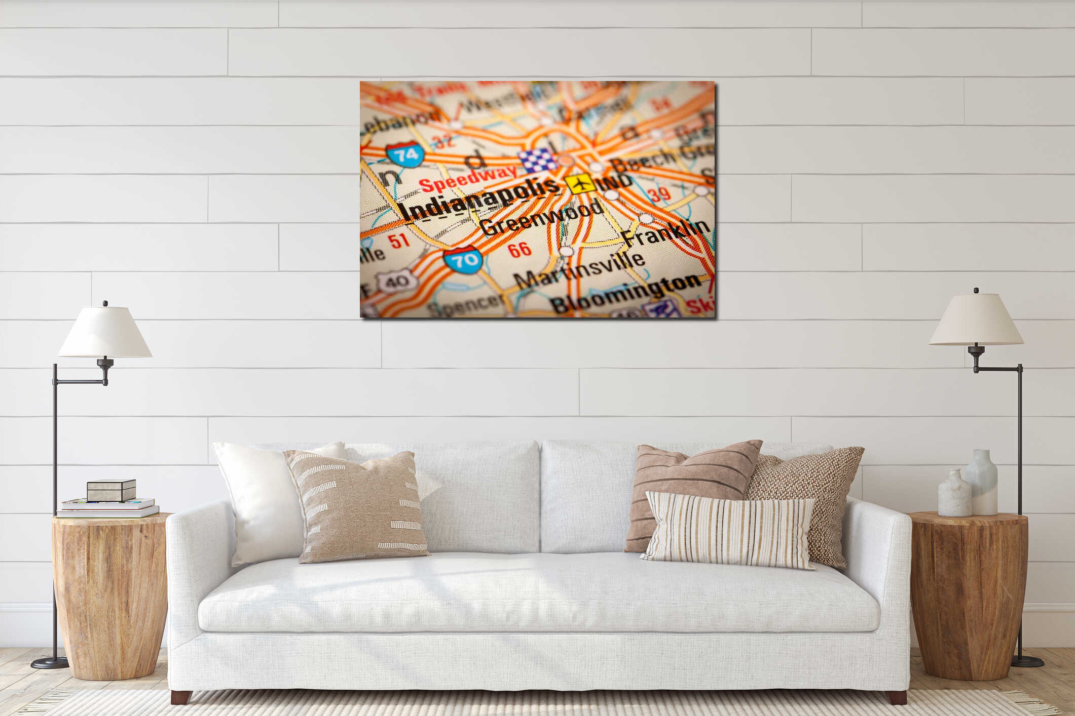 Canvas hanging interior mockup
