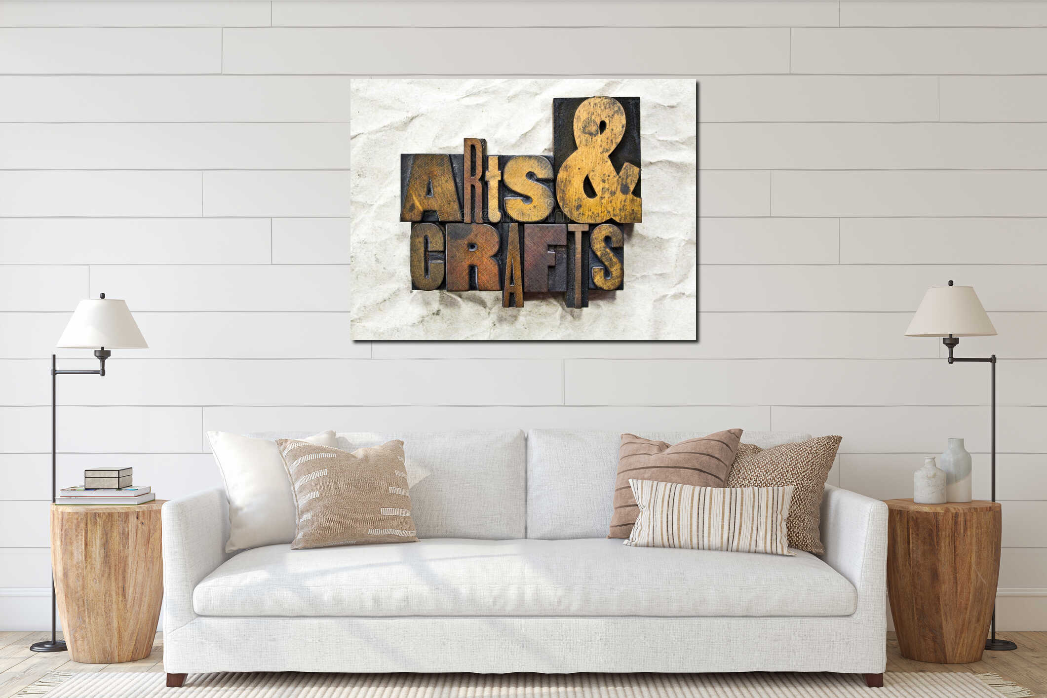 Canvas hanging interior mockup