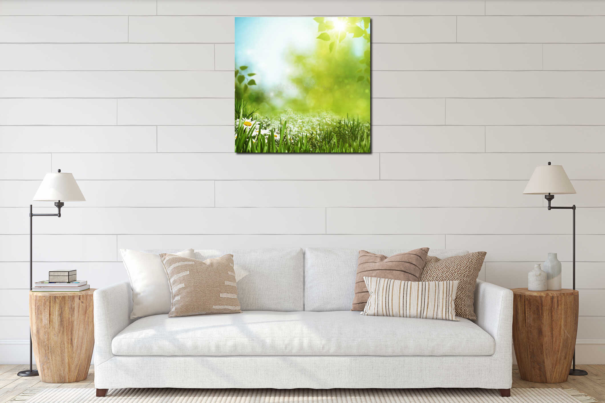 Canvas hanging interior mockup