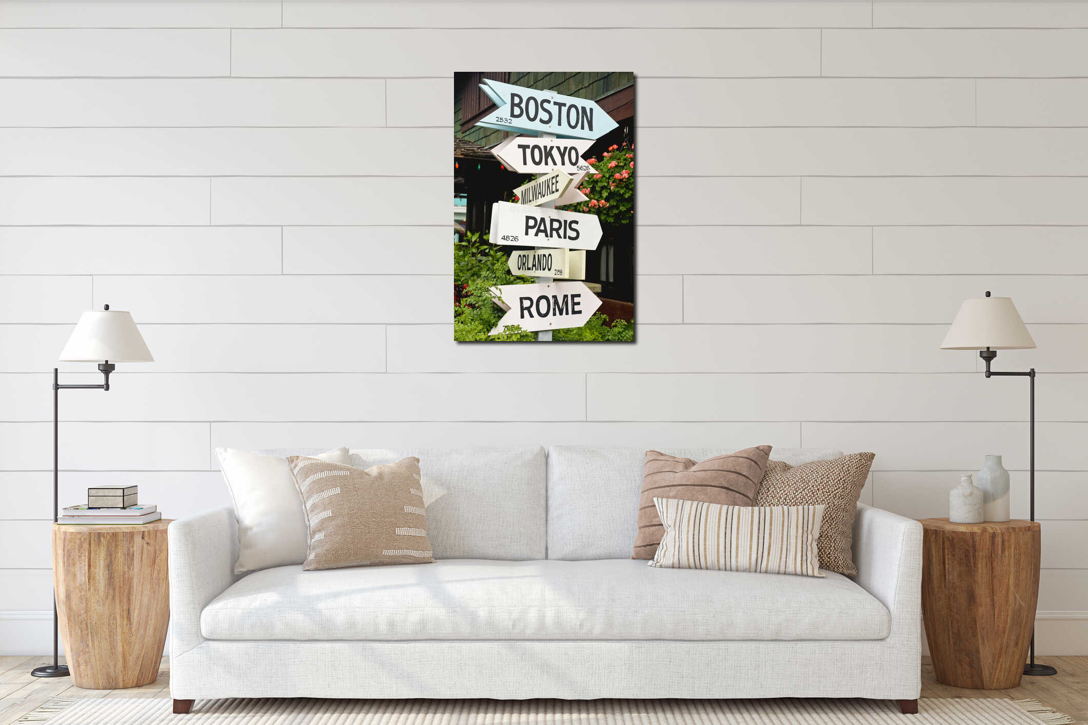 Canvas hanging interior mockup